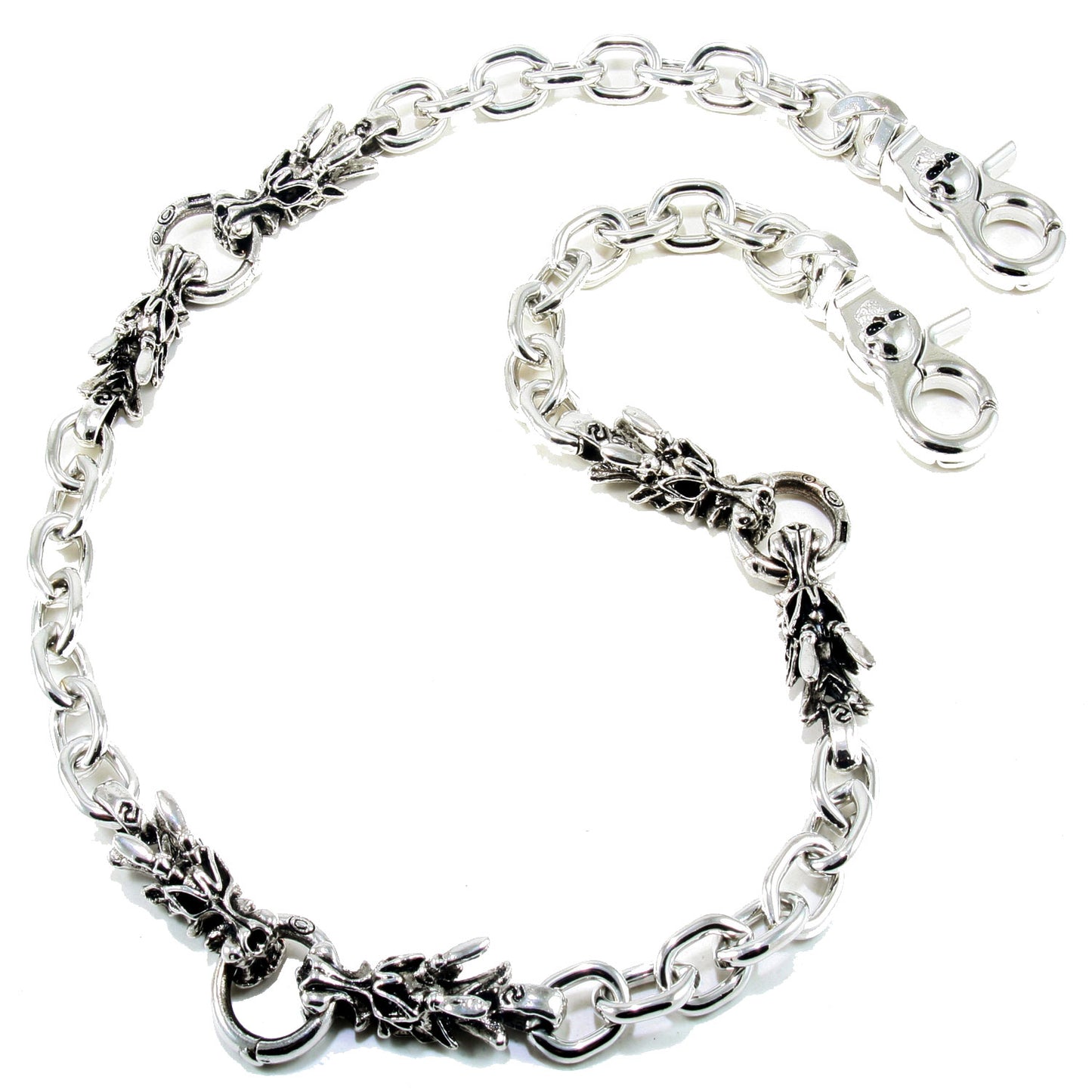 DK EMO Dragon Connect Classic Biker Trucker Jean Wallet Chain (27") Silver CS01