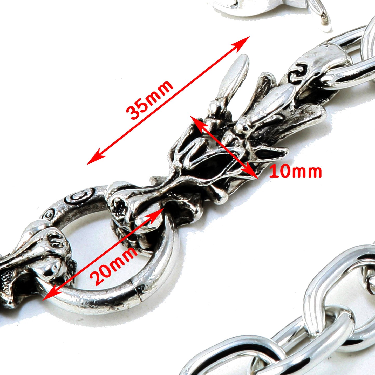 DK EMO Dragon Connect Classic Biker Trucker Jean Wallet Chain (27") Silver CS01