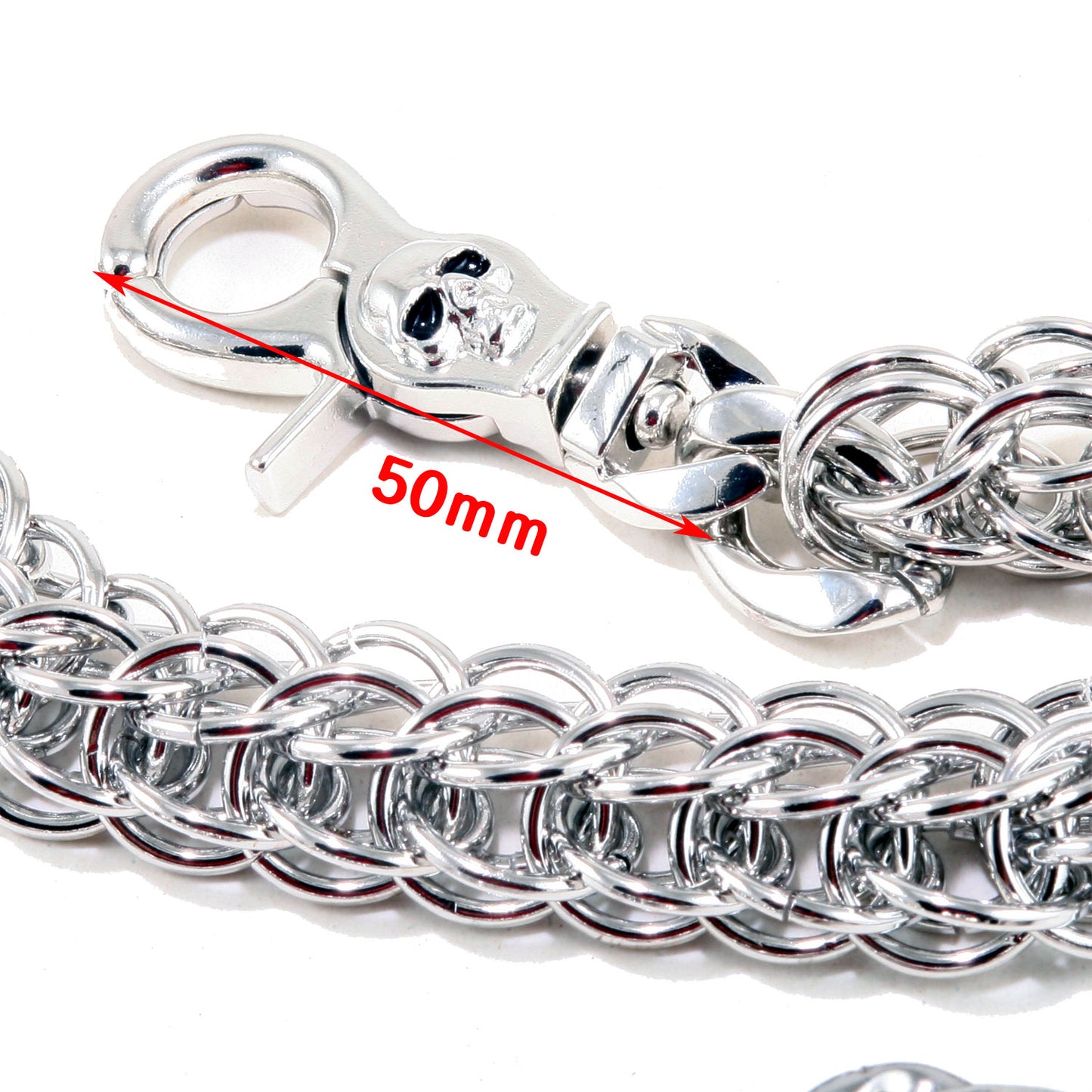DK Heavy Monster Rope Biker Trucker Key Jean Wallet Chain (22"/26") Silver CS05Skull