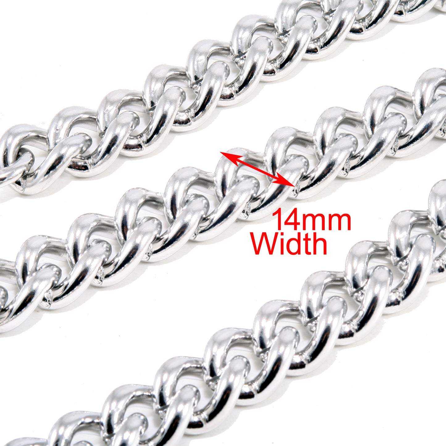 DK Simple Basic Thick Heavy Biker Trucker Key Jean Wallet Chain (13,21,31") SLV/BLK CS08MLT