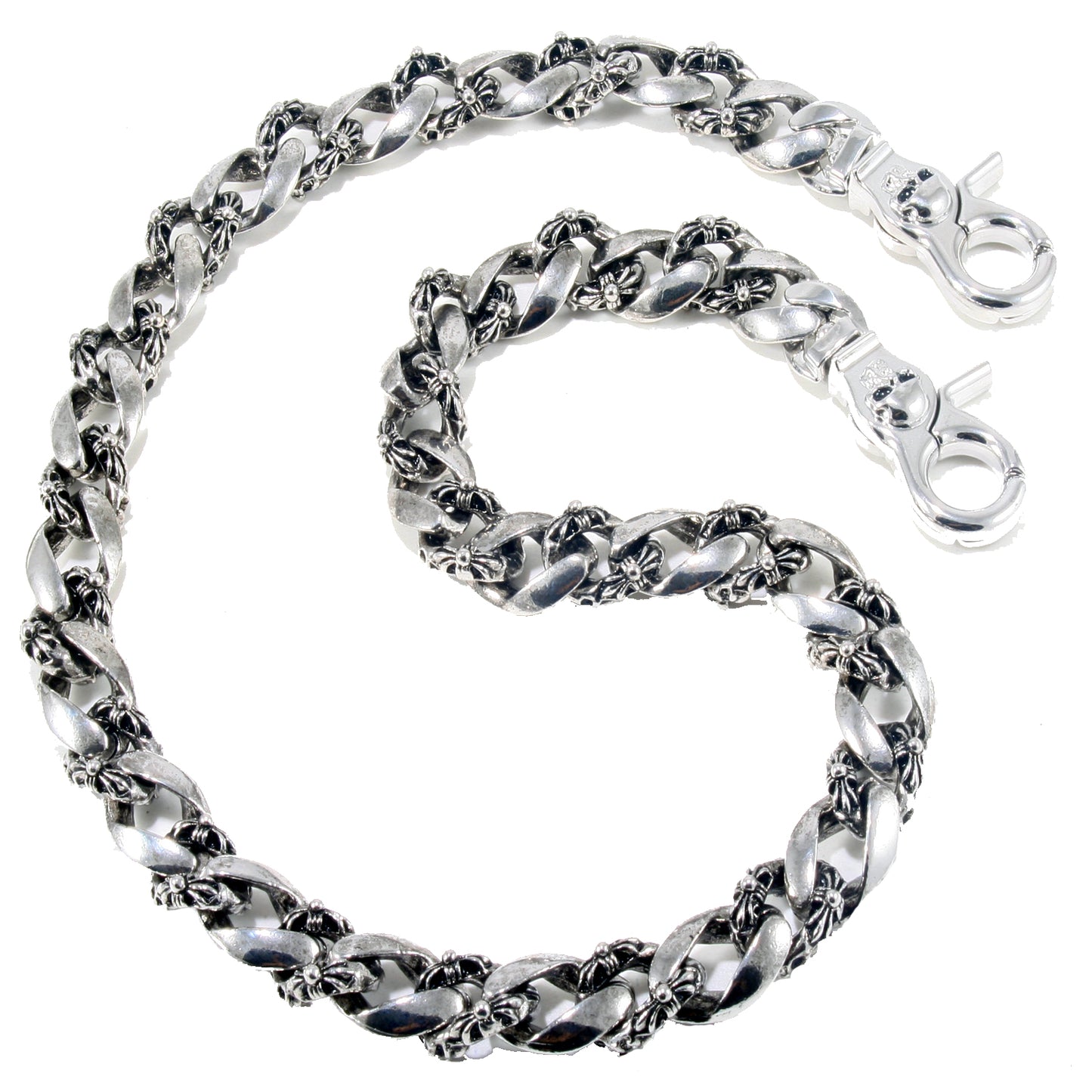 DK Medieval Skull Symbol Biker Trucker Key Jean Wallet Chain (27") Silver CS09