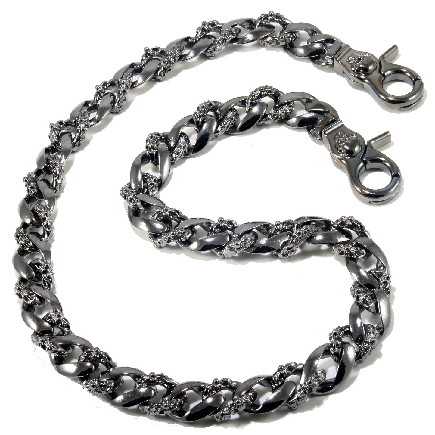 DK Medieval Skull Symbol Biker Trucker Key Jean Wallet Chain (27") Silver CS09