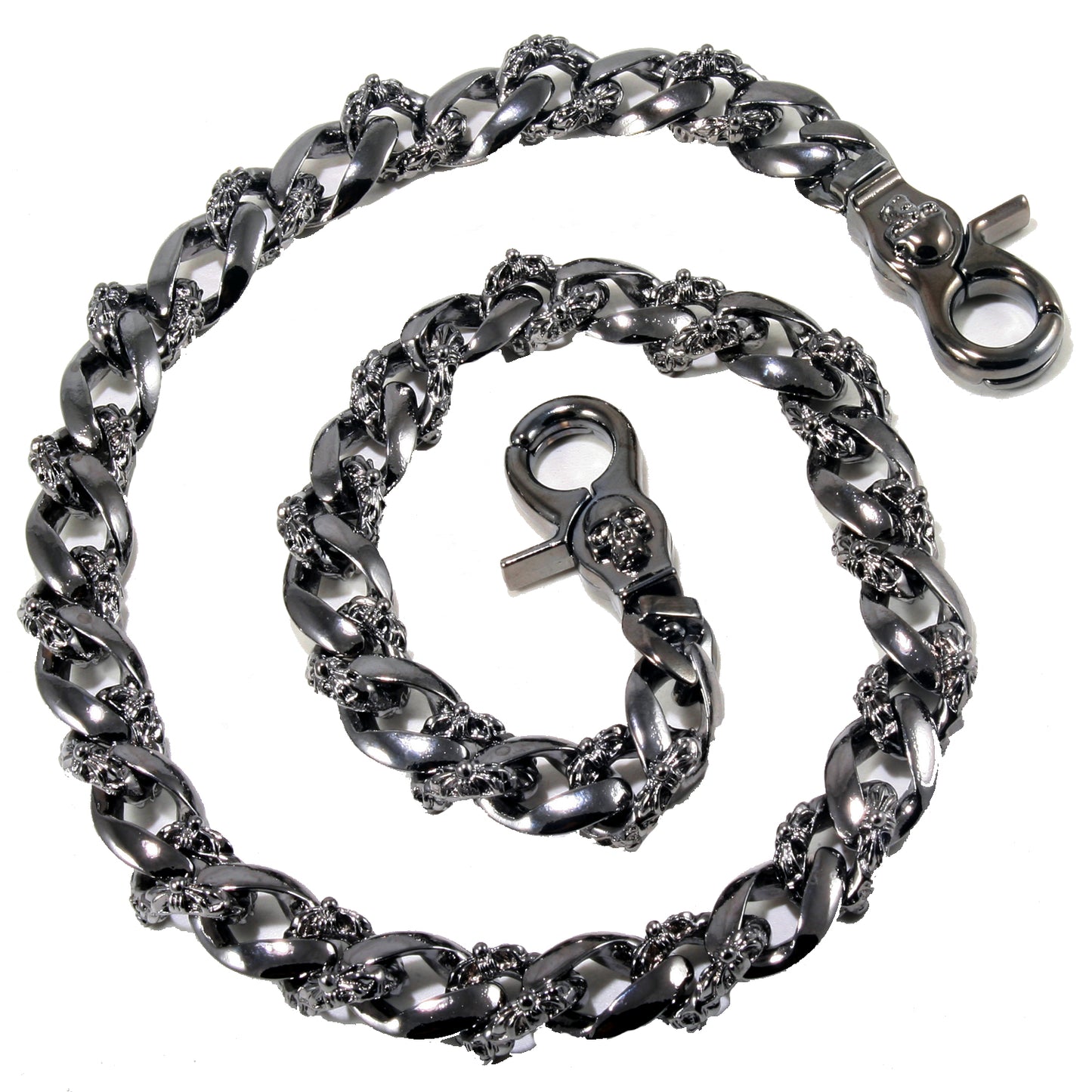 DK Medieval Skull Symbol Biker Trucker Key Jean Wallet Chain (27") Silver CS09