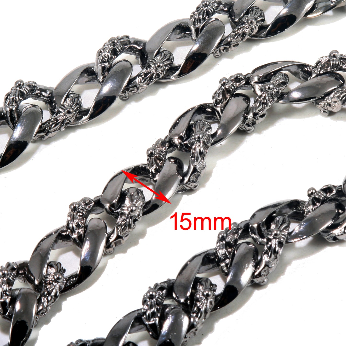 DK Medieval Skull Symbol Biker Trucker Key Jean Wallet Chain (27") Silver CS09