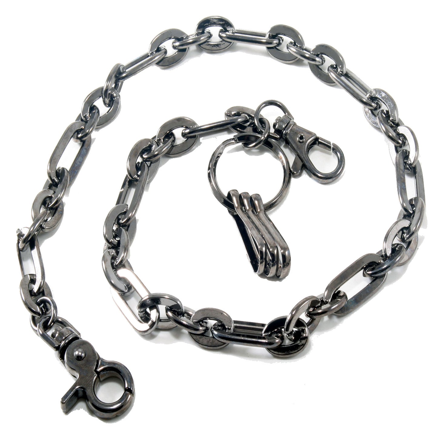 DK Durable Simple Basic Biker Trucker Key Jean Wallet Chain (22.5") SLV/BLK NCS65MLT