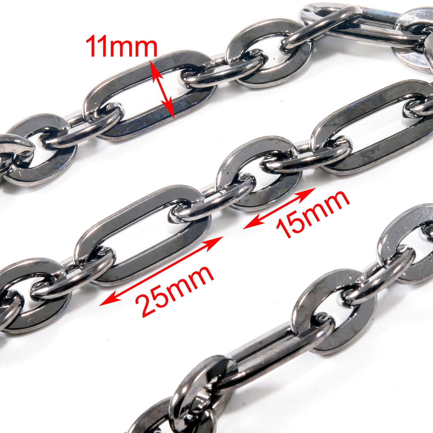 DK Durable Simple Basic Biker Trucker Key Jean Wallet Chain (22.5") SLV/BLK NCS65MLT