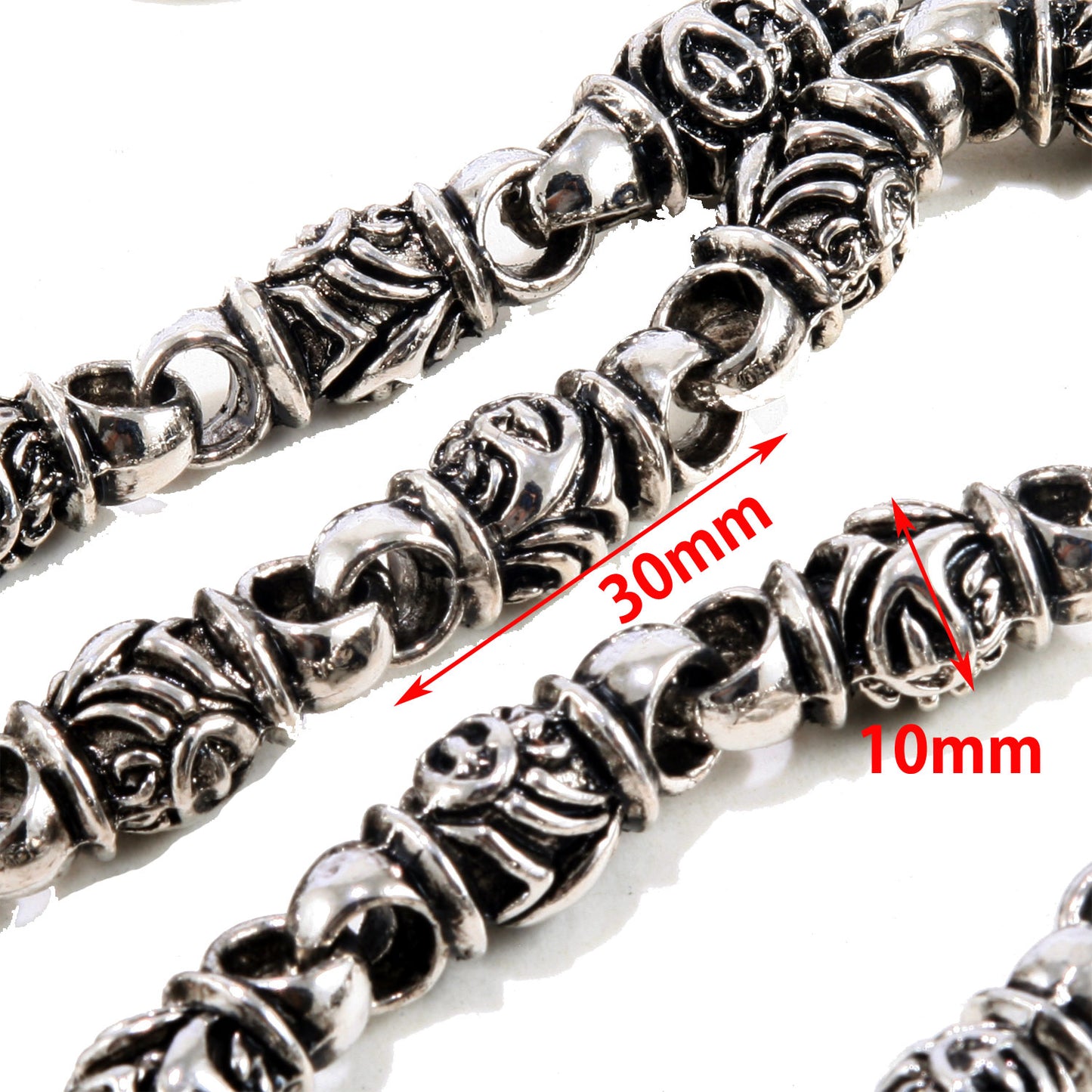 DK Strong Gothic Decoration Biker Trucker Key Jean Wallet Chain (27") Silver CS109