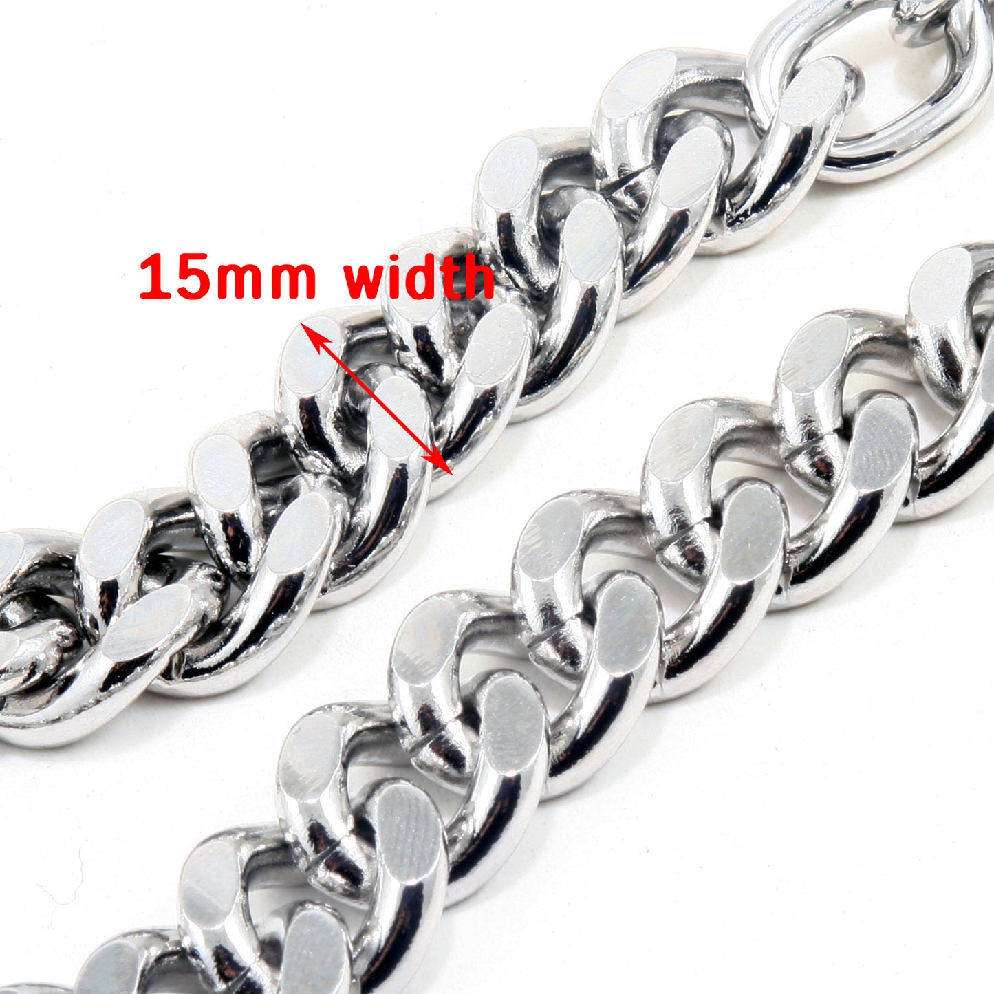 DK Simple Thick Biker Trucker Keychain Key Jean Wallet Chain (13/20/30") SLV/BLK CS124MLT