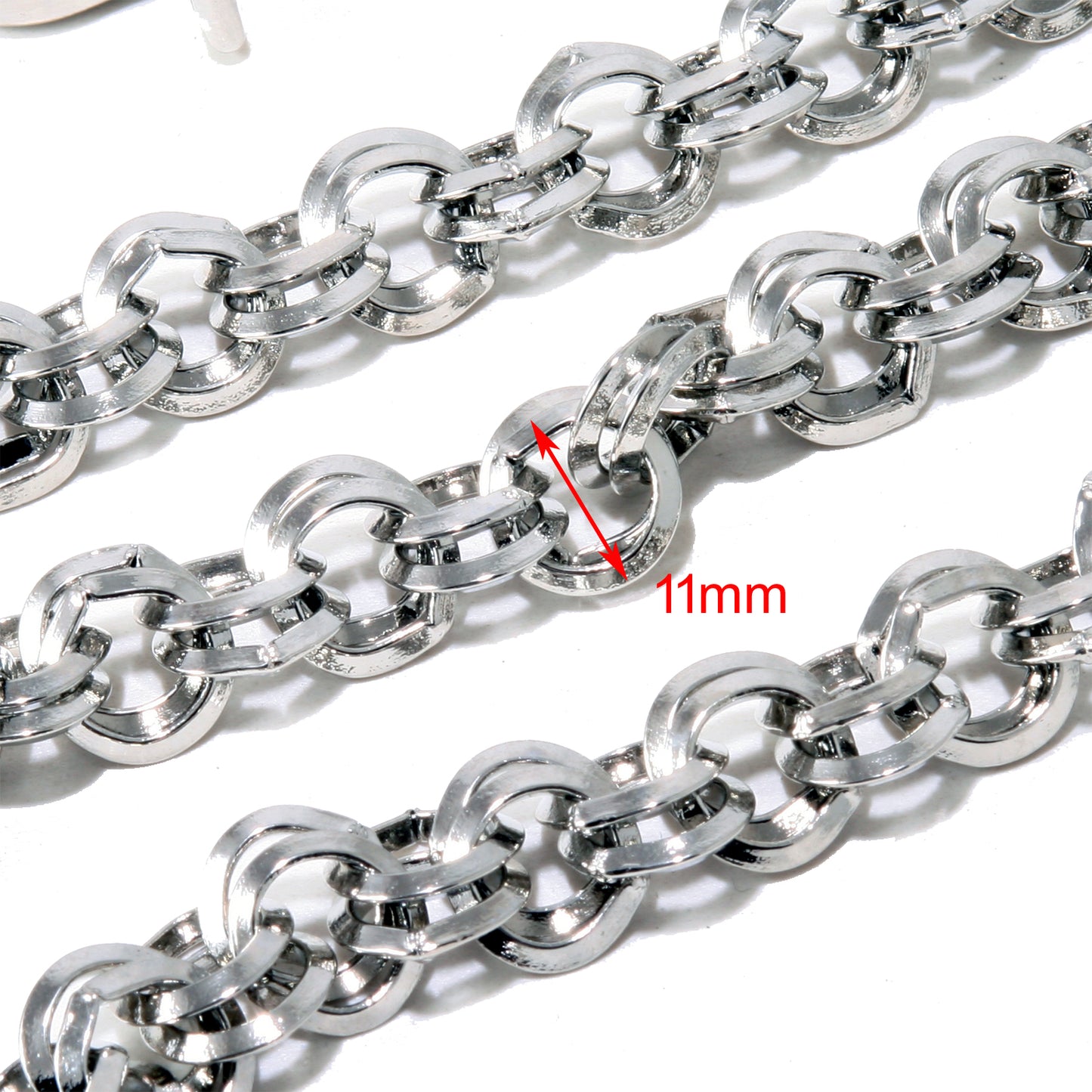 DK 2 Ring Biker Trucker Keychain Key Jean Wallet Chain (26.5") Silver CS125MLT