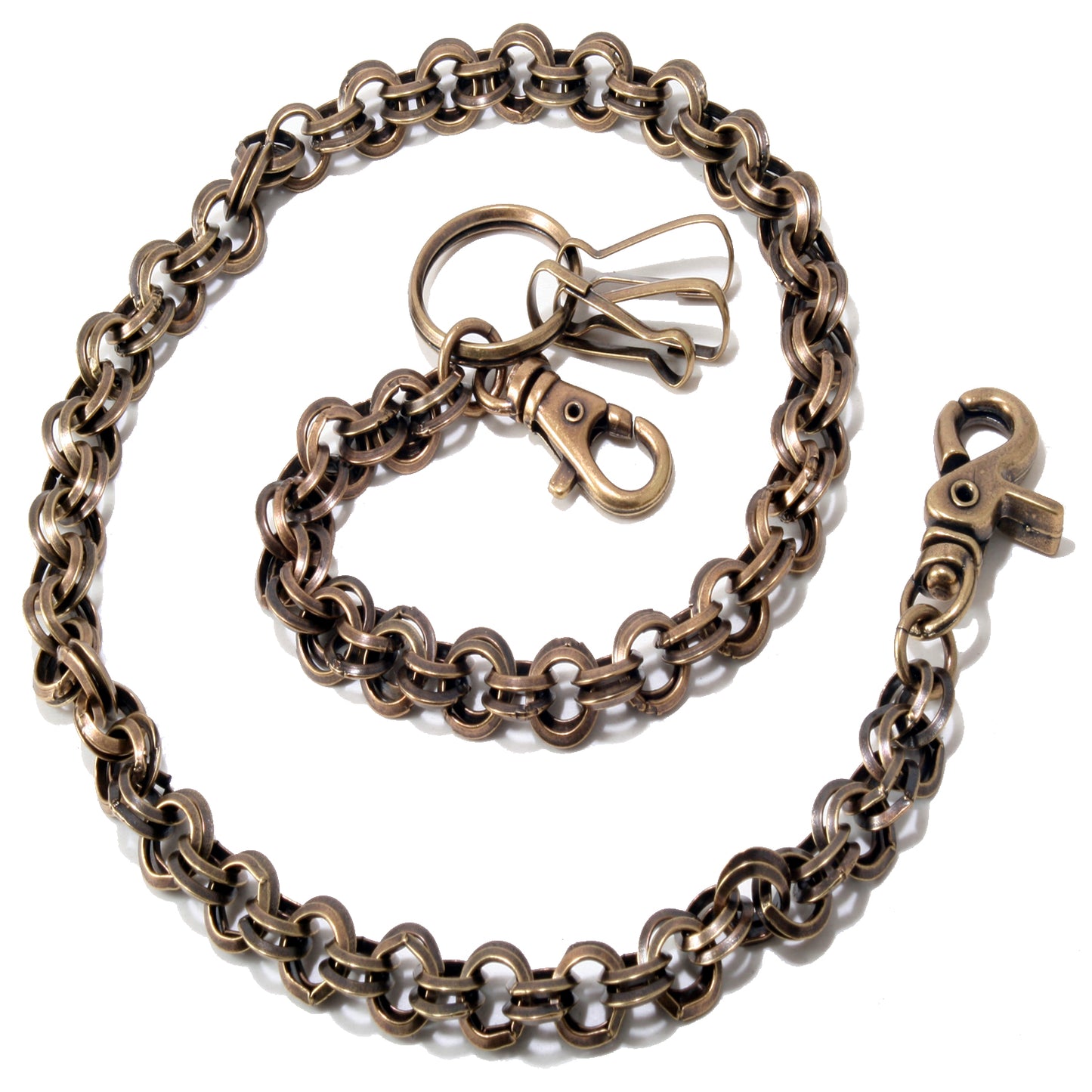 DK 2 Ring Biker Trucker Keychain Key Jean Wallet Chain (26.5") Silver CS125MLT