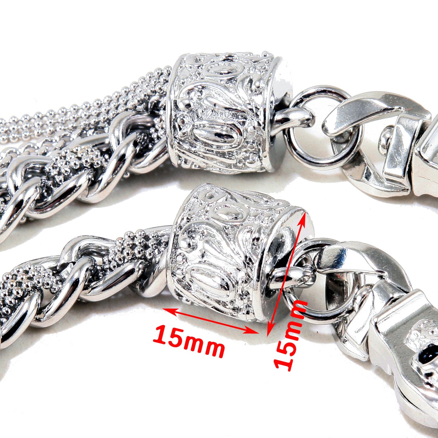 DK 3 Line Decorative Biker Trucker Key Jean Wallet Chain (26.5") Silver CS13