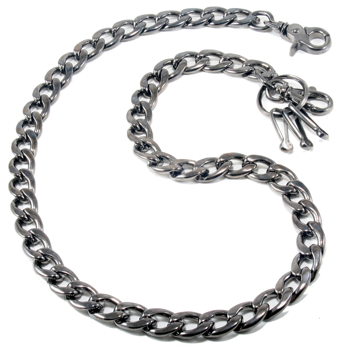 DK EMO Strong Basic Heavy Biker Trucker Key Jean Wallet Chain (23/30") RN/SLV/BLK CS47MLT