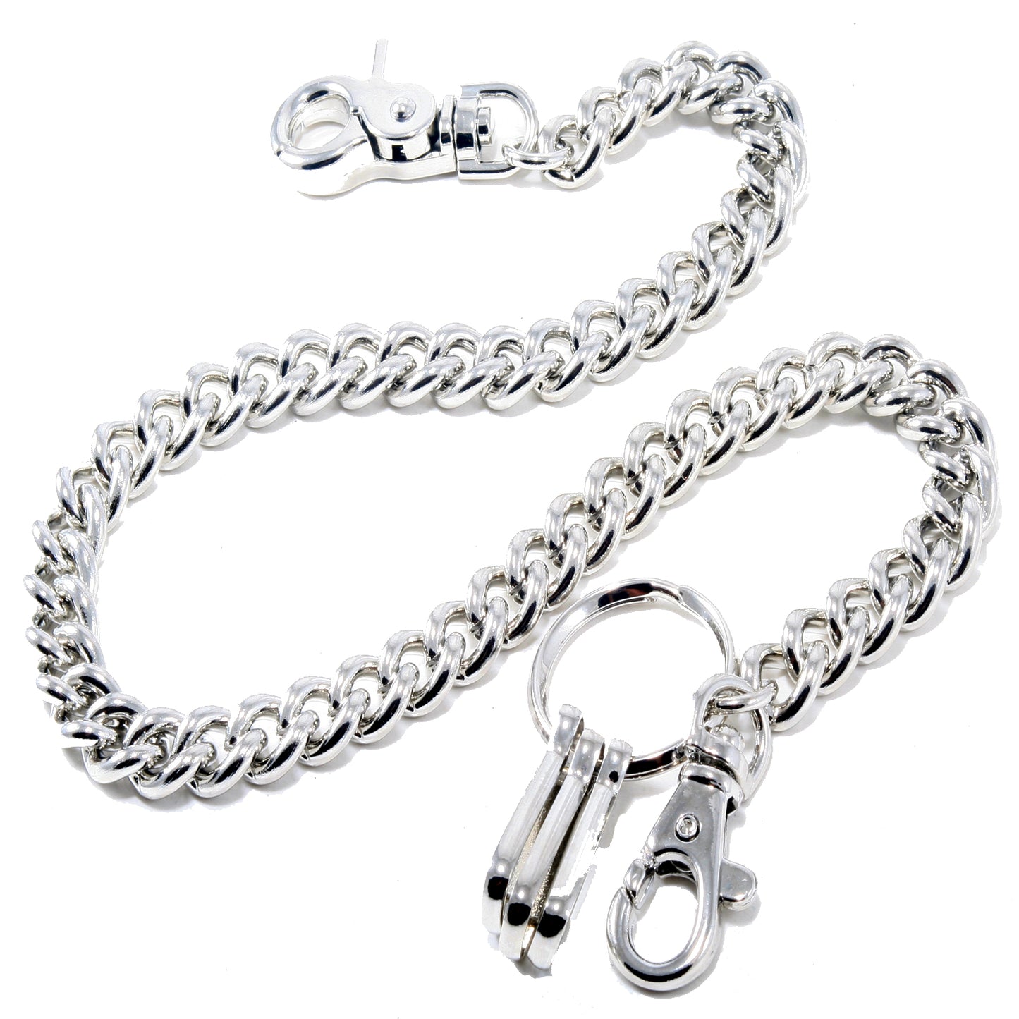 DK EMO Thick Basic Biker Trucker Keychain Key Jean Wallet Chain (21") SLV/BLK/BRN CS152MLT
