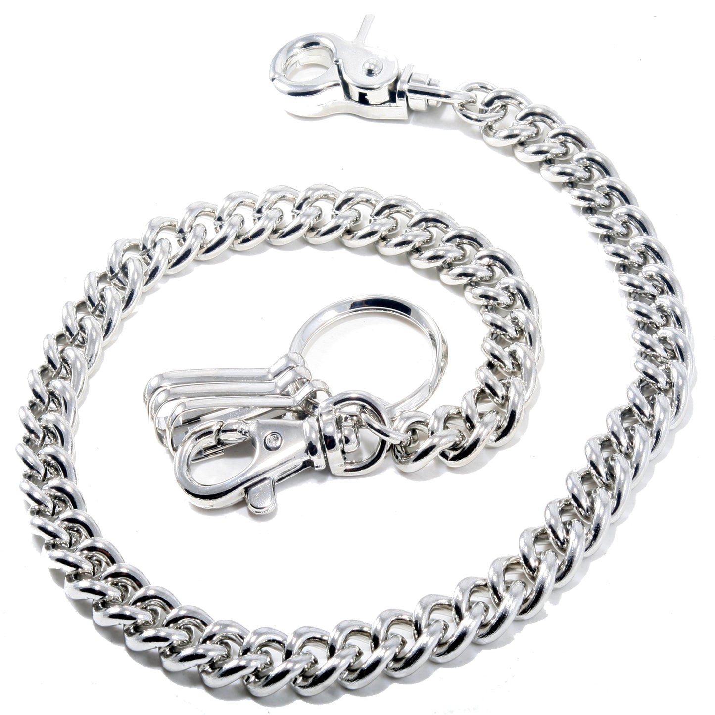 DK EMO Thick Basic Biker Trucker Keychain Key Jean Wallet Chain (21") SLV/BLK/BRN CS152MLT