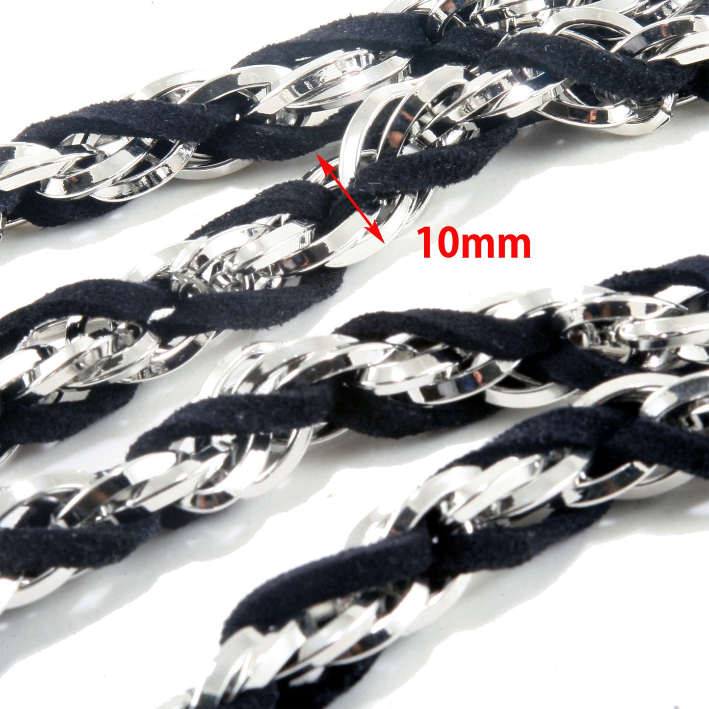 DK EMO Basic Suede & Twisted Biker Trucker Key Jean Wallet Chain (27") Black CS19