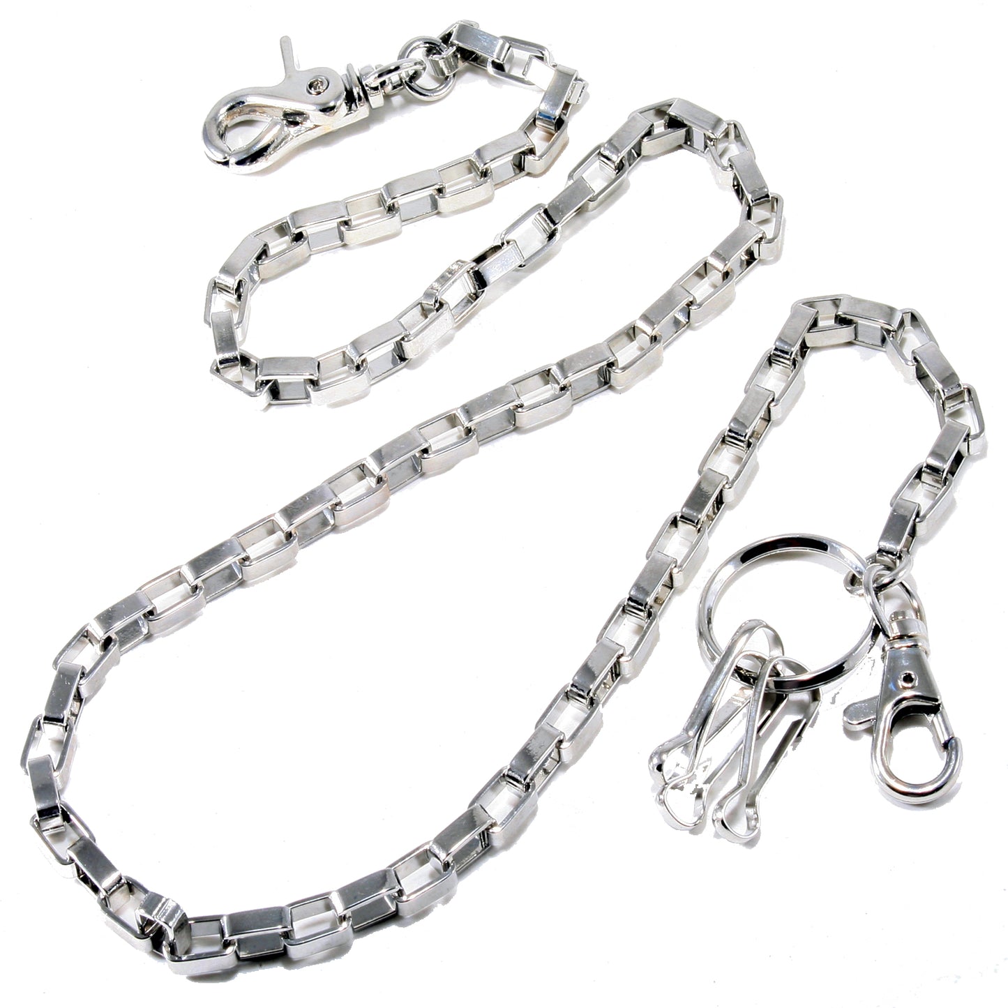 DK Basic Square Connect Biker Trucker Key Jean Wallet Chain (20/30") SLV/BLK/BRN CS21MLT