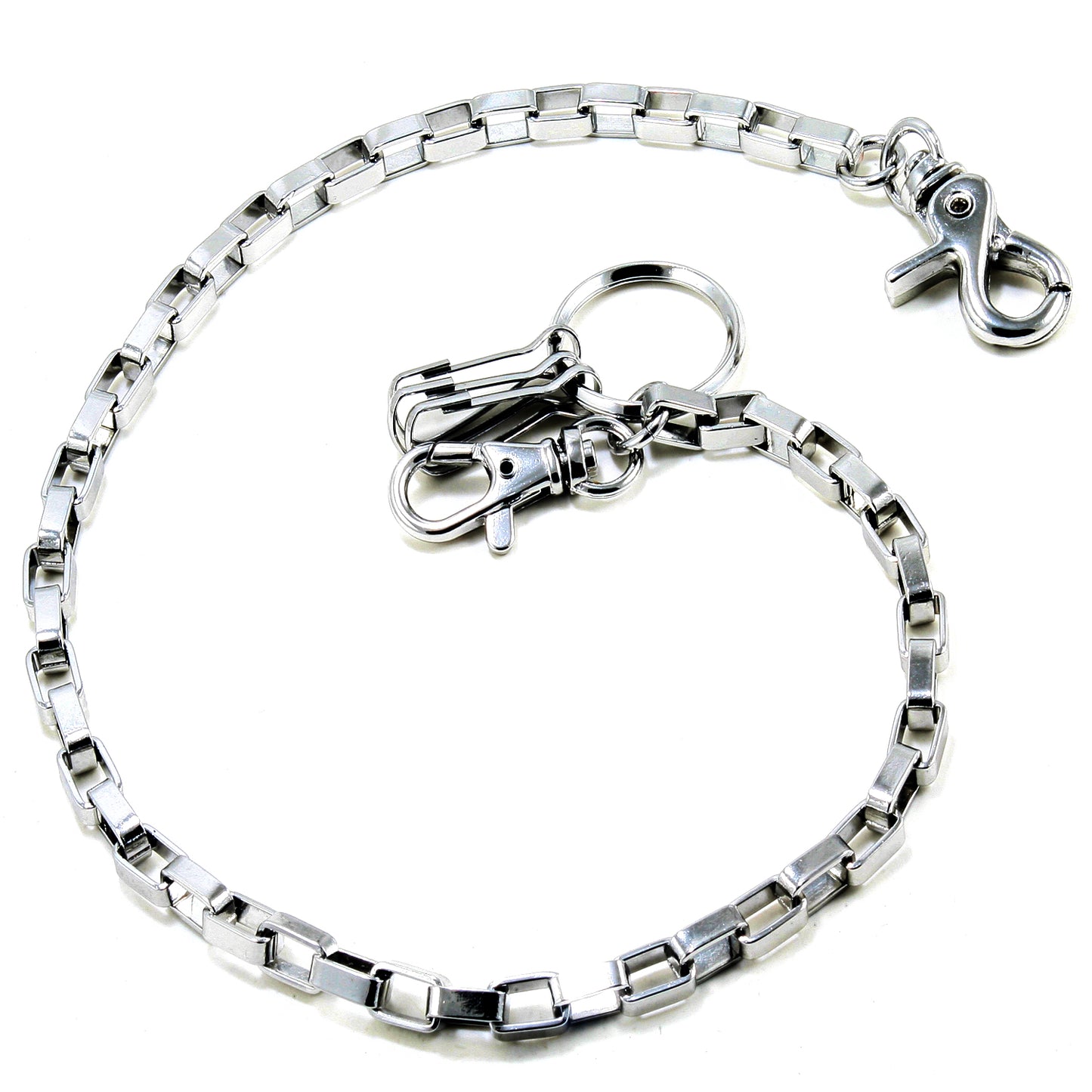 DK Basic Square Connect Biker Trucker Key Jean Wallet Chain (20/30") SLV/BLK/BRN CS21MLT
