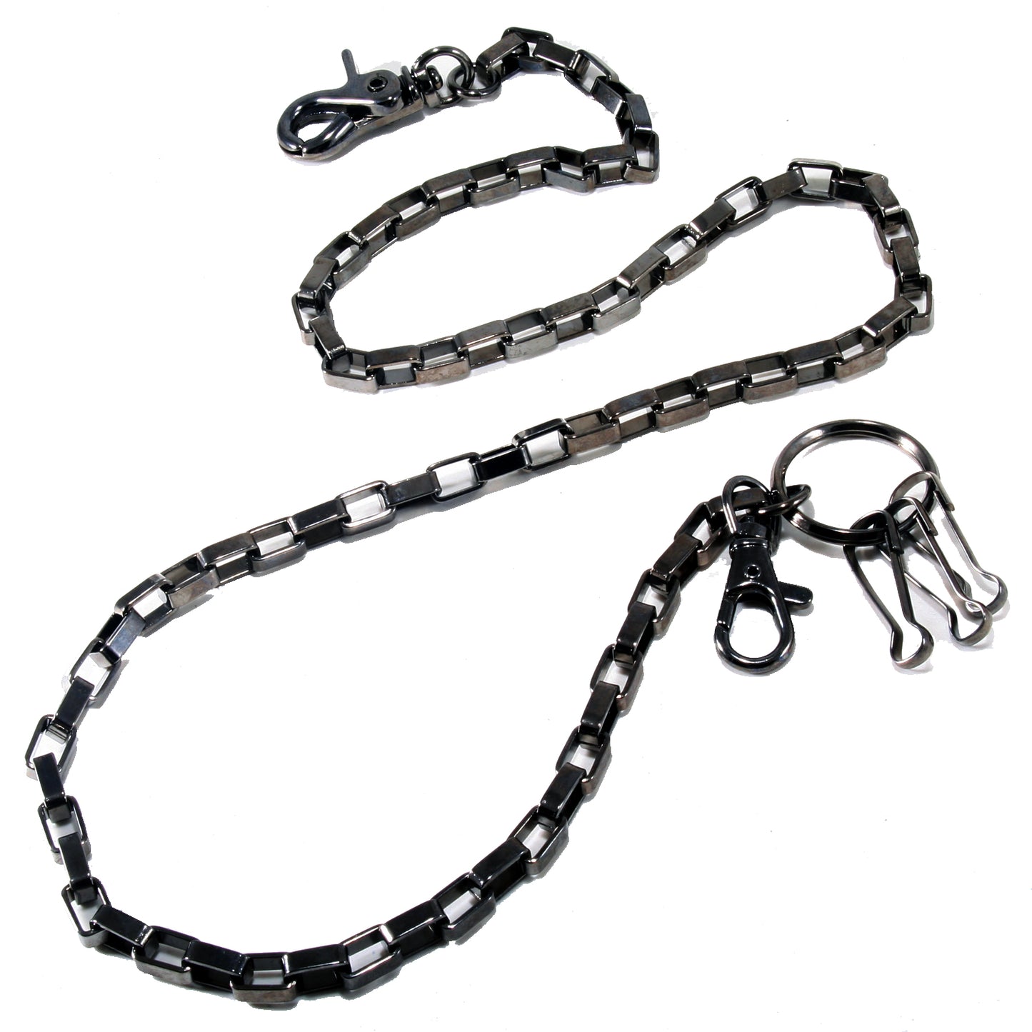 DK Basic Square Connect Biker Trucker Key Jean Wallet Chain (20/30") SLV/BLK/BRN CS21MLT