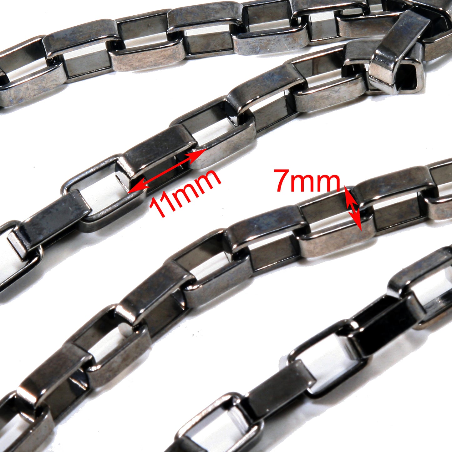 DK Basic Square Connect Biker Trucker Key Jean Wallet Chain (20/30") SLV/BLK/BRN CS21MLT
