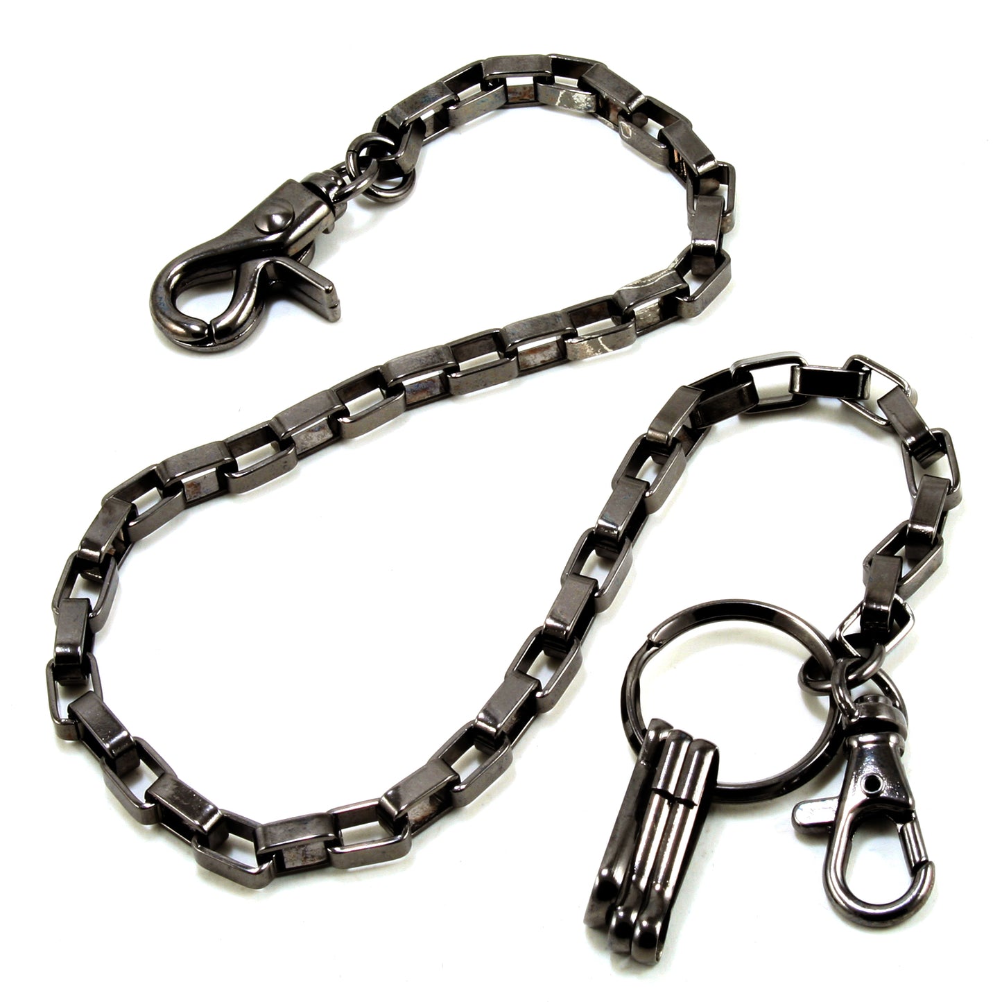 DK Basic Square Connect Biker Trucker Key Jean Wallet Chain (20/30") SLV/BLK/BRN CS21MLT