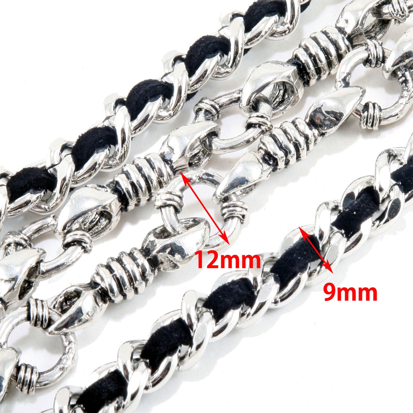 DK Suede Roof Biker Trucker Key Pocket Jean Wallet Chain (25") Silver CS22