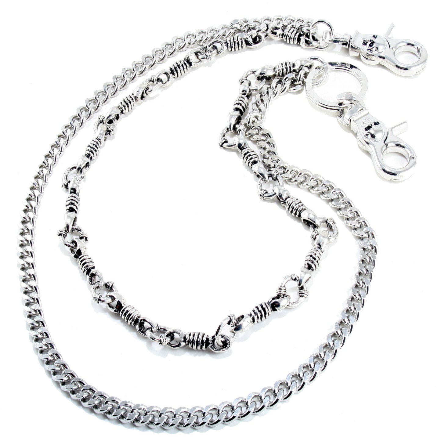 DK Suede Roof Biker Trucker Key Pocket Jean Wallet Chain (25") Silver CS22
