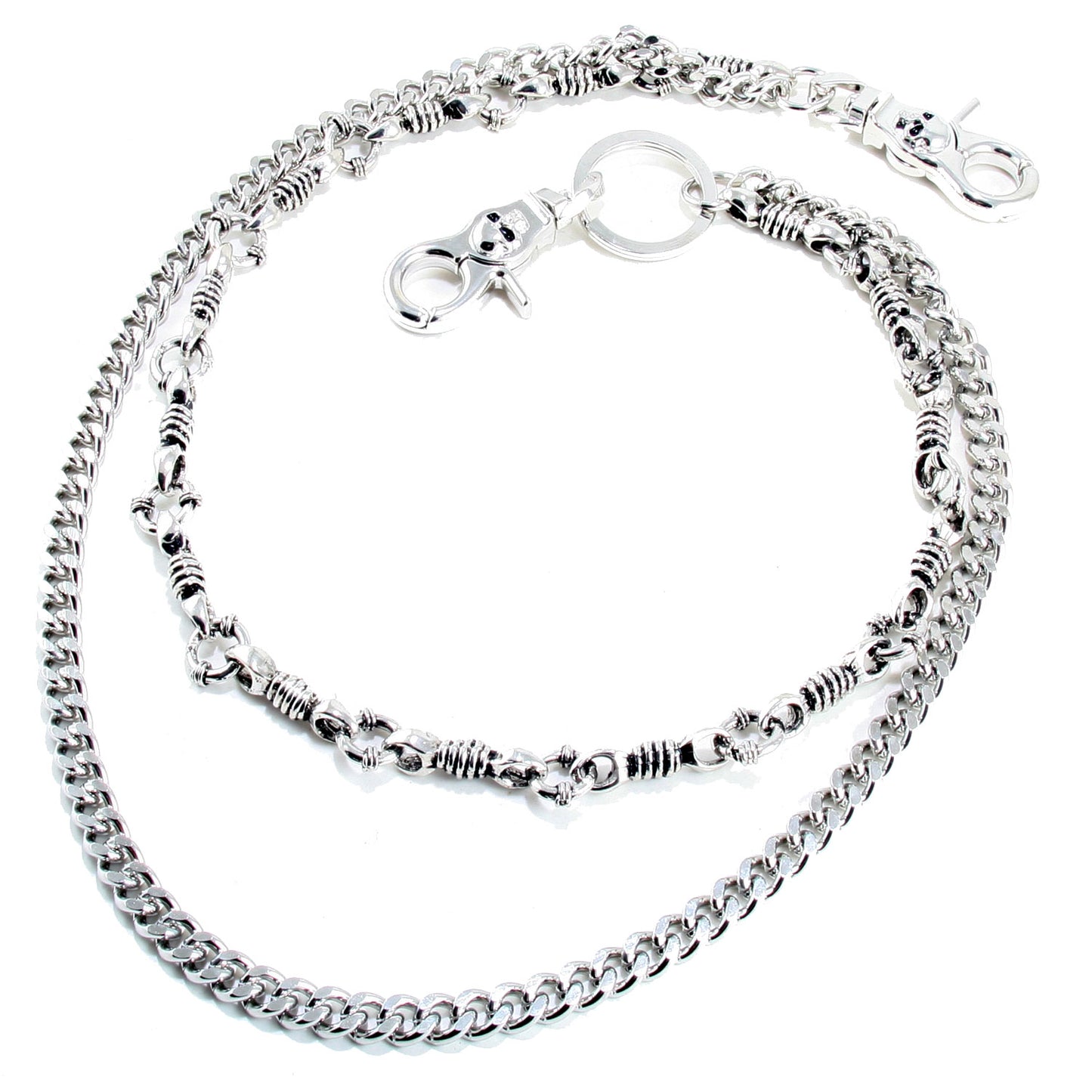 DK Suede Roof Biker Trucker Key Pocket Jean Wallet Chain (25") Silver CS22