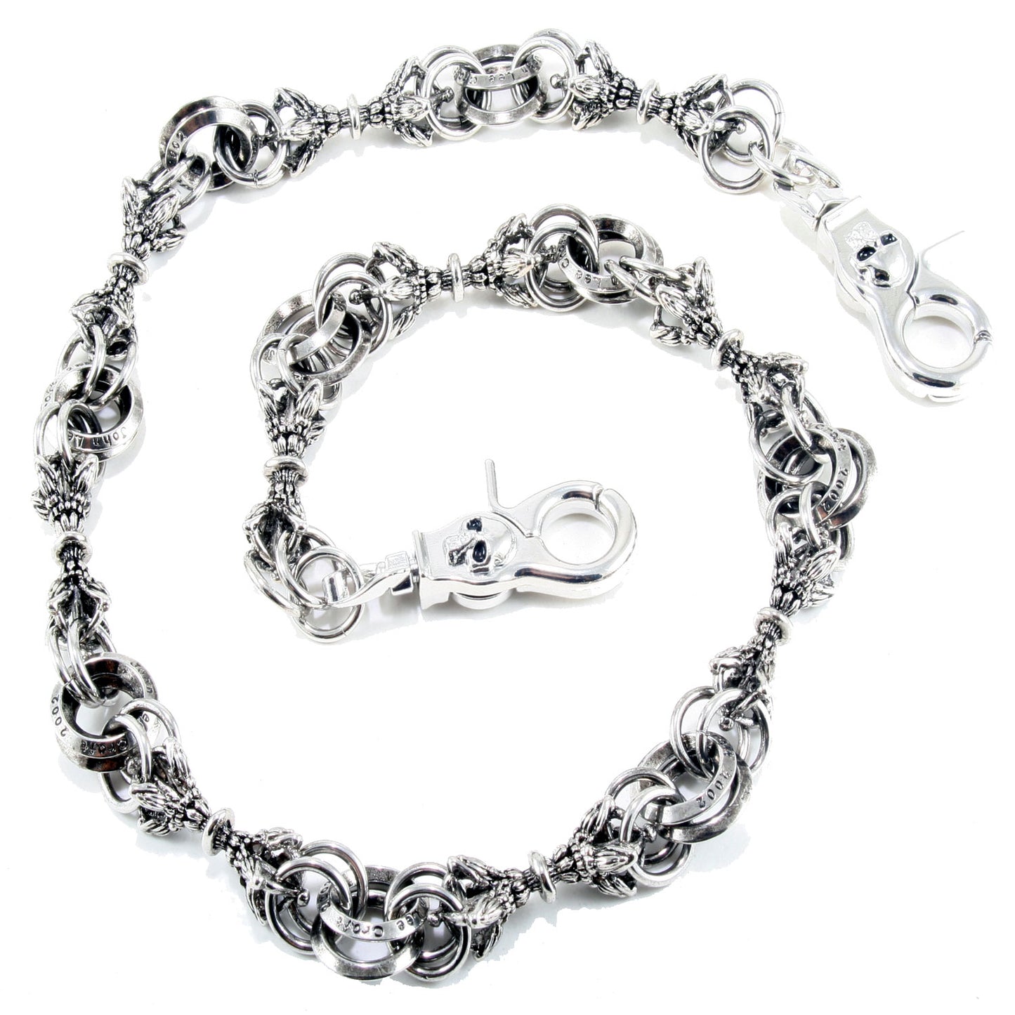 DK Classic Medieval Gothic Biker Trucker Key Jean Wallet Chain (22/26.5) Silver CS26MLT