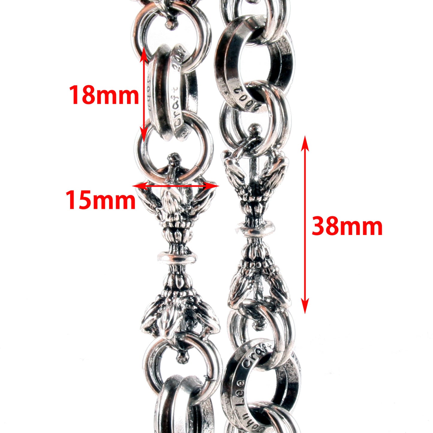 DK Classic Medieval Gothic Biker Trucker Key Jean Wallet Chain (22/26.5) Silver CS26MLT