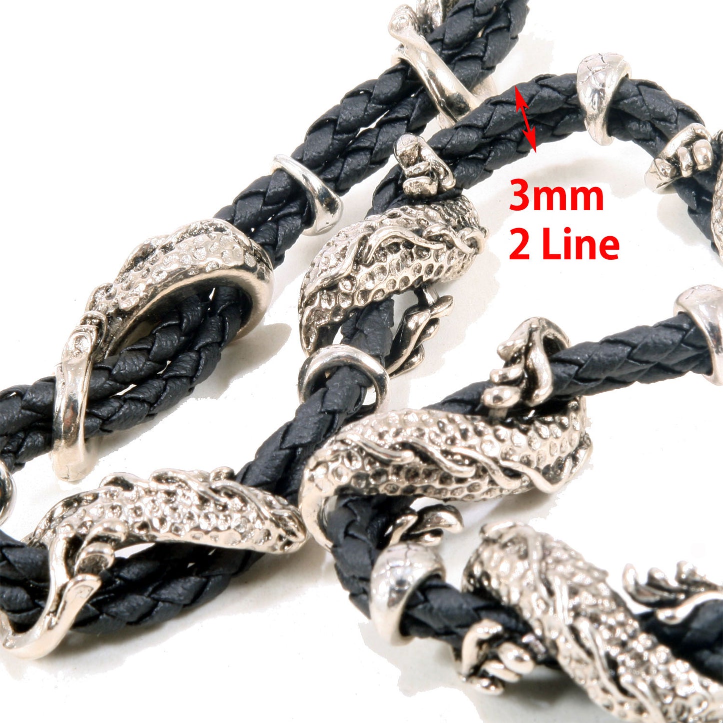 DK Dragon Pendant Synthetic Leather Biker Key Jean Wallet Chain (27") Black CS44