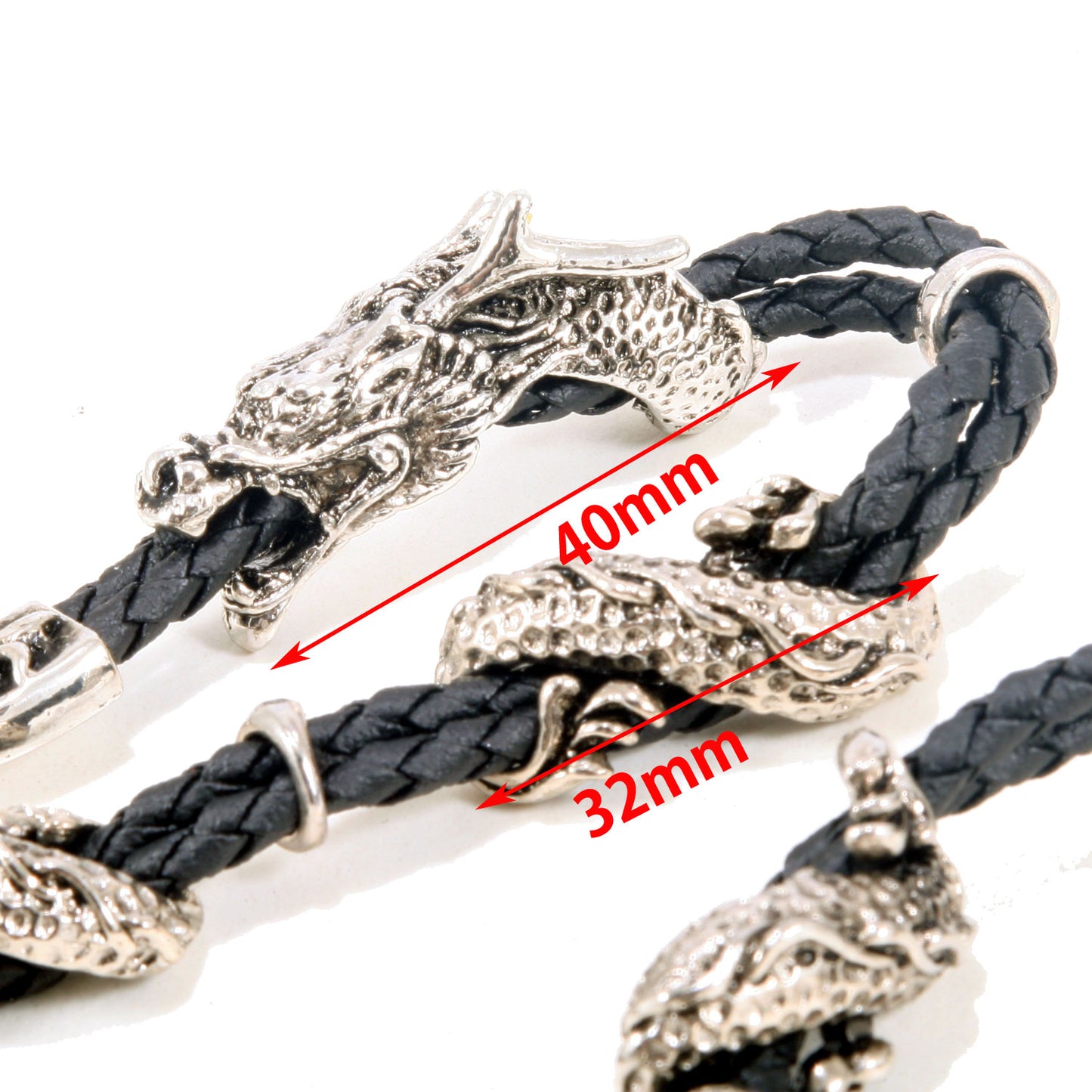 DK Dragon Pendant Synthetic Leather Biker Key Jean Wallet Chain (27") Black CS44