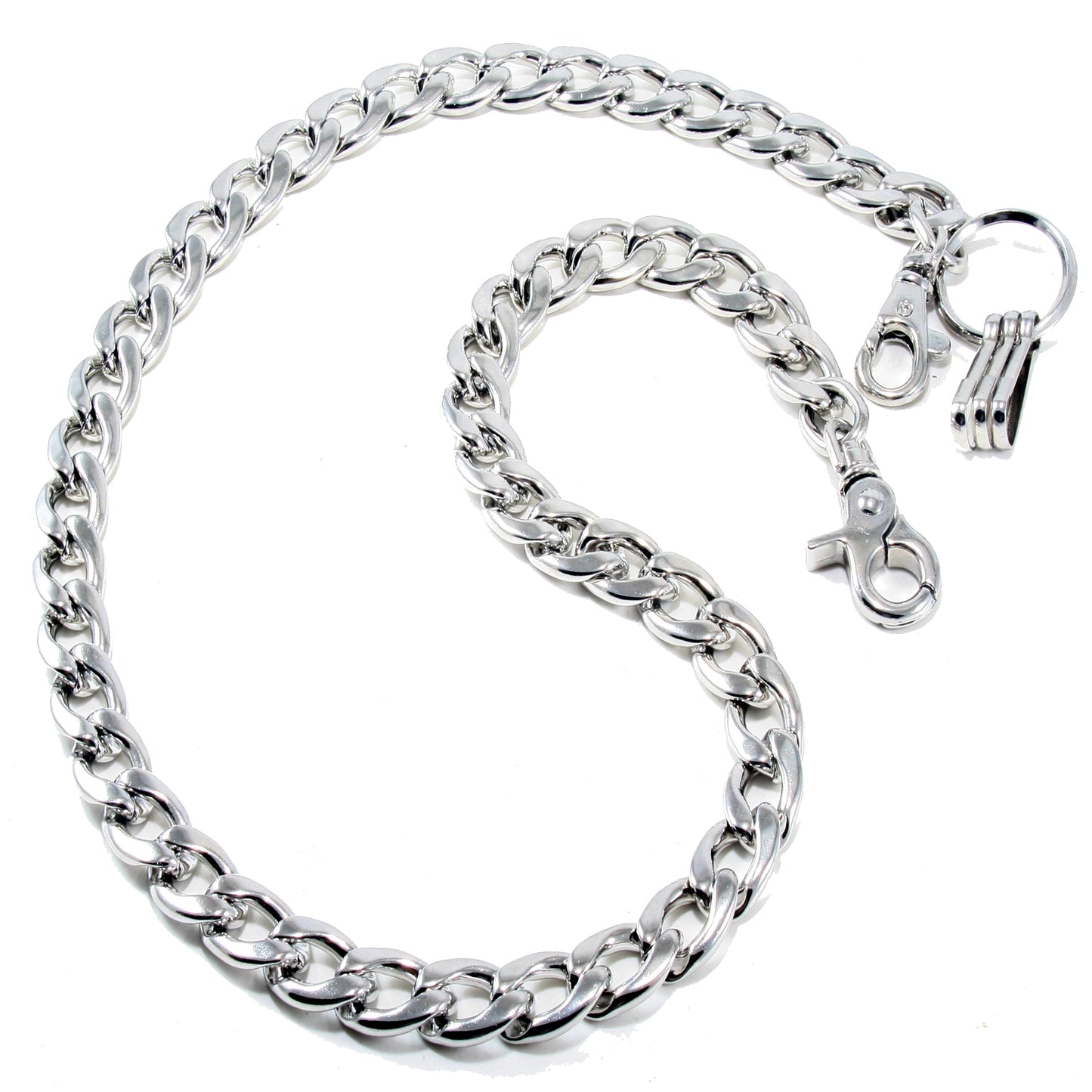 DK EMO Strong Basic Heavy Biker Trucker Key Jean Wallet Chain (23/30") RN/SLV/BLK CS47MLT
