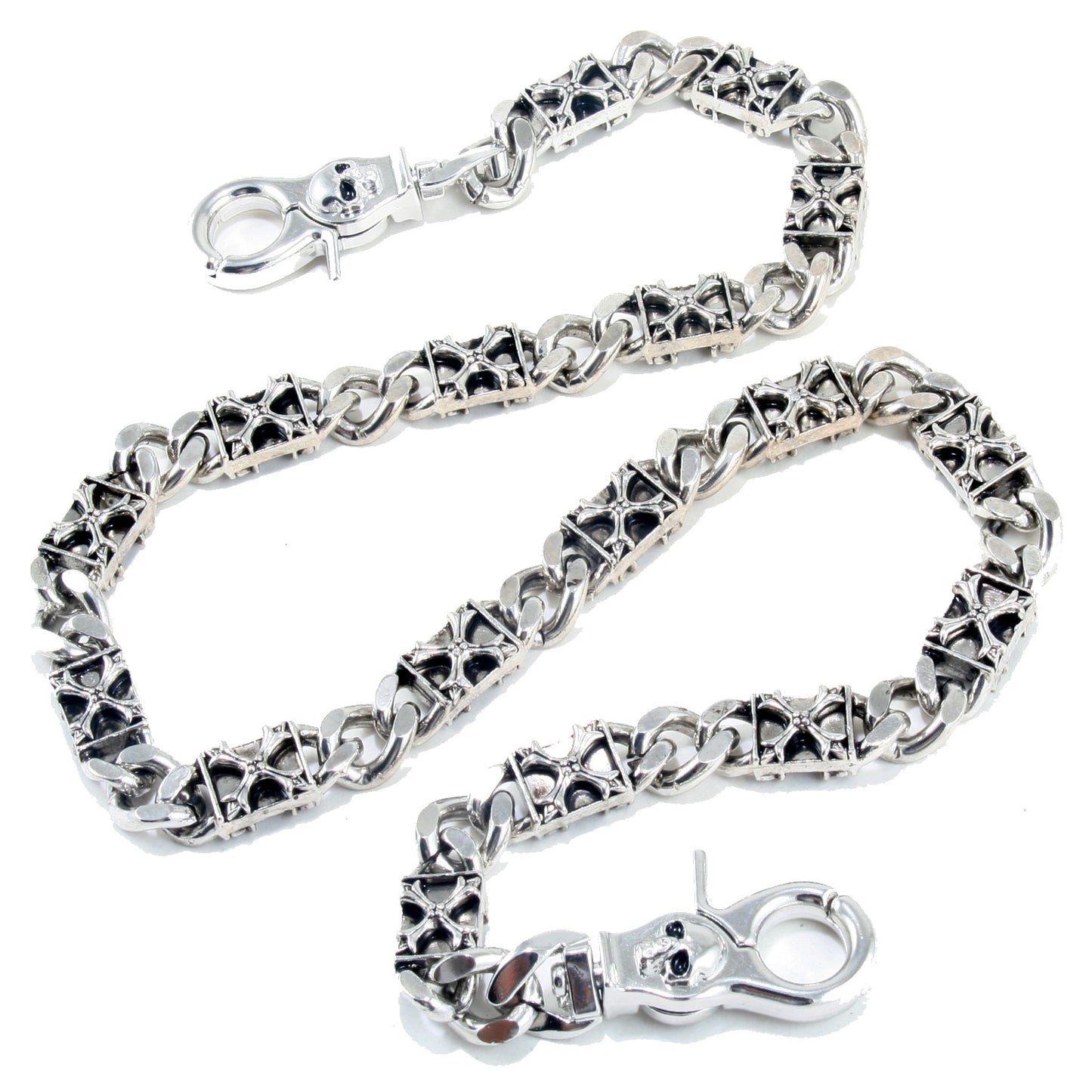 Cross Shield Classic Biker Trucker Key Jean Wallet Chain (22/27") Silver NCS55