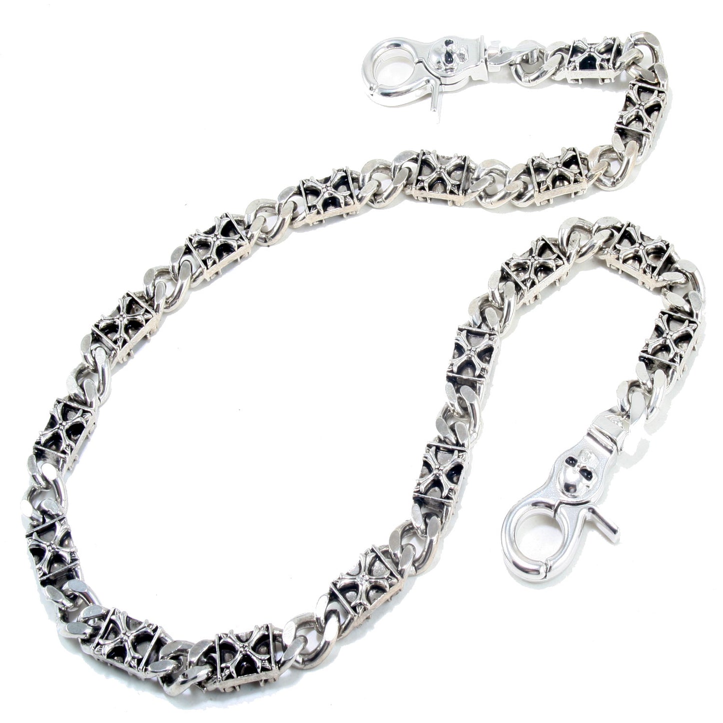 Cross Shield Classic Biker Trucker Key Jean Wallet Chain (22/27") Silver NCS55