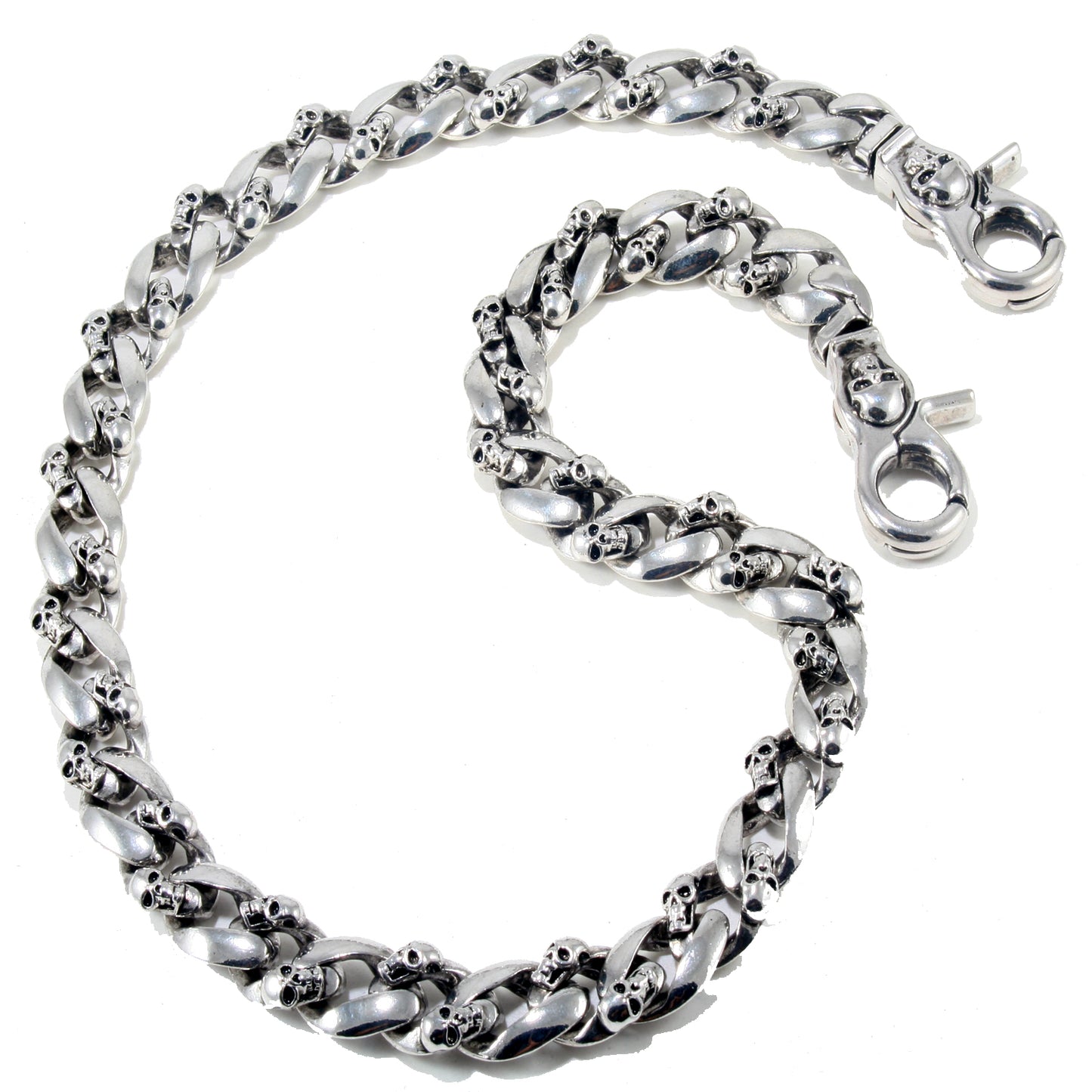 DK Medieval Skull Symbol Biker Trucker Key Jean Wallet Chain (18/22) SLV BLK CS57M