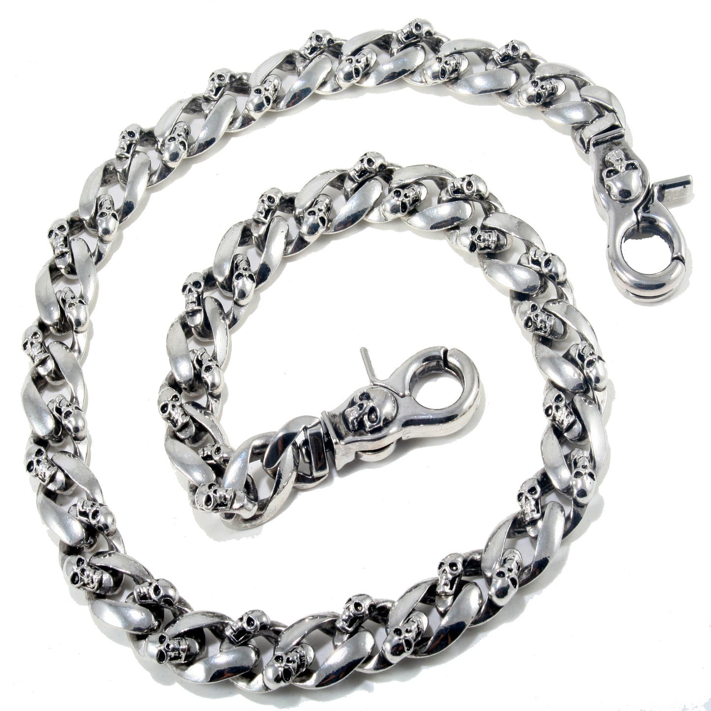DK Medieval Skull Symbol Biker Trucker Key Jean Wallet Chain (18/22) SLV BLK CS57M