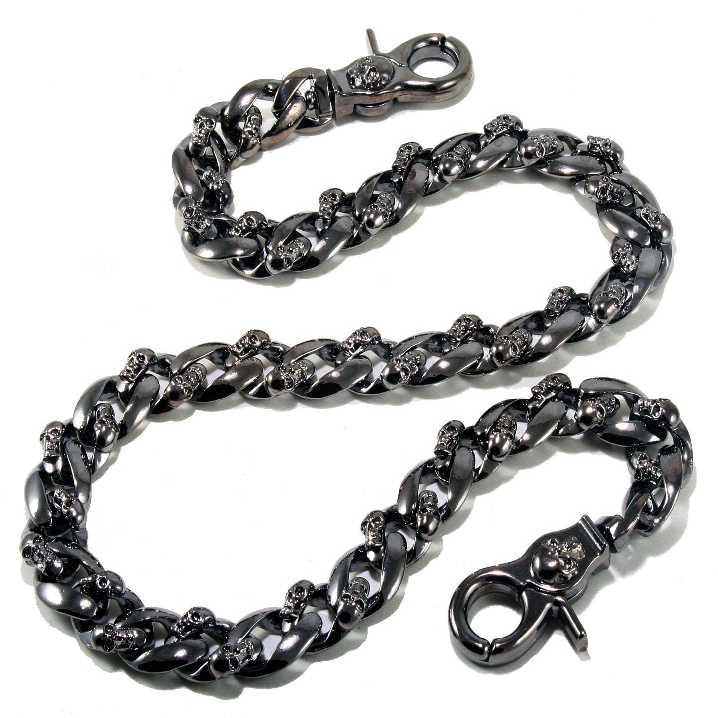DK Medieval Skull Symbol Biker Trucker Key Jean Wallet Chain (18/22) SLV BLK CS57M