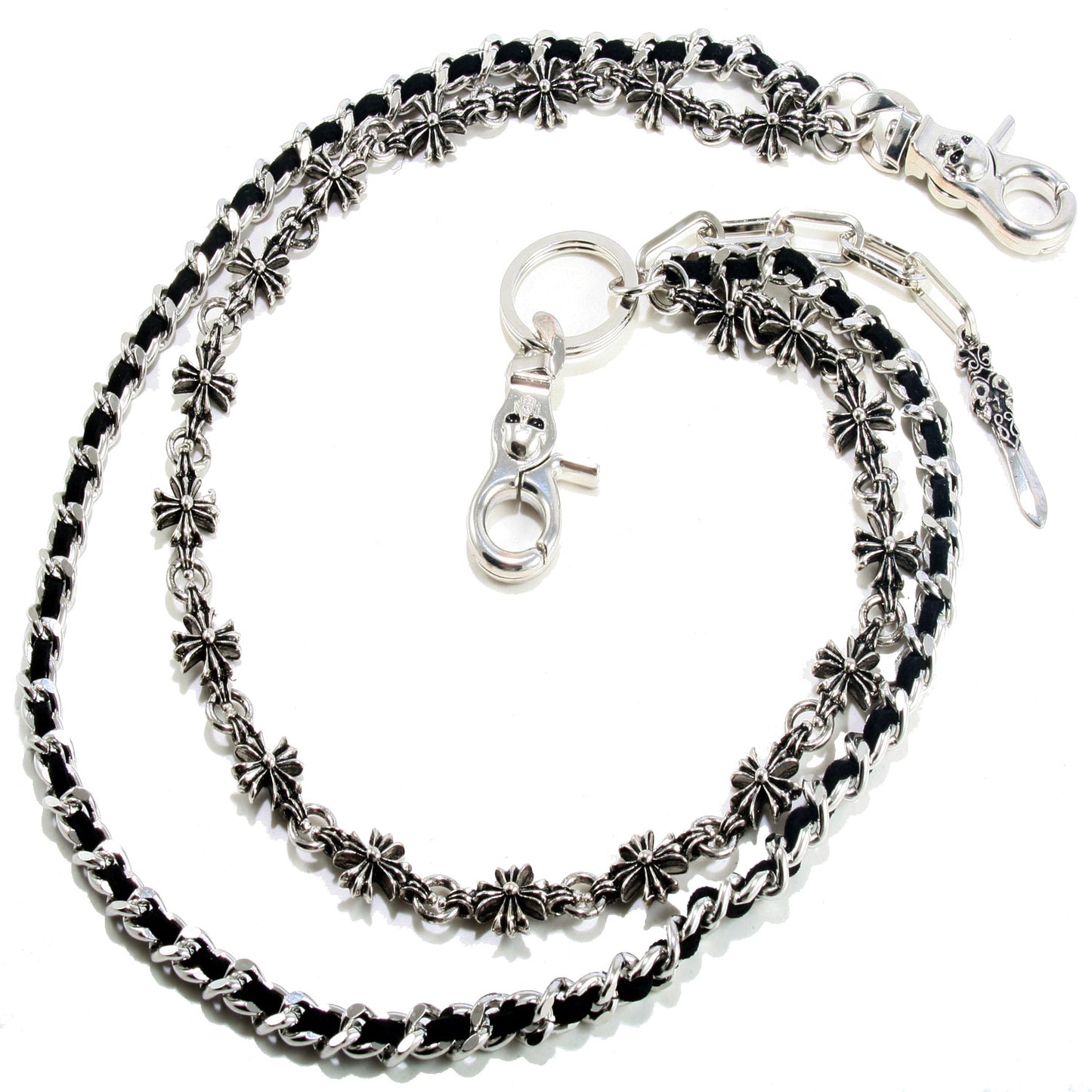 DK Knife Pendant Combo EMO Biker Keychain Key Jean Wallet Chain CS62
