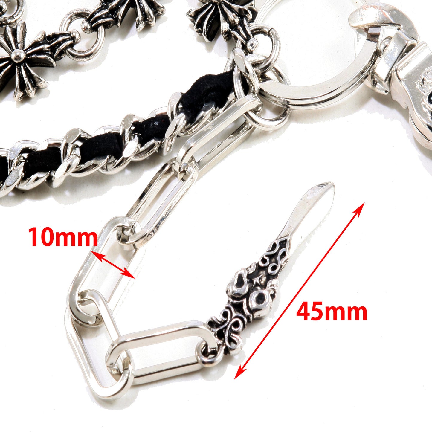 DK Knife Pendant Combo EMO Biker Keychain Key Jean Wallet Chain CS62