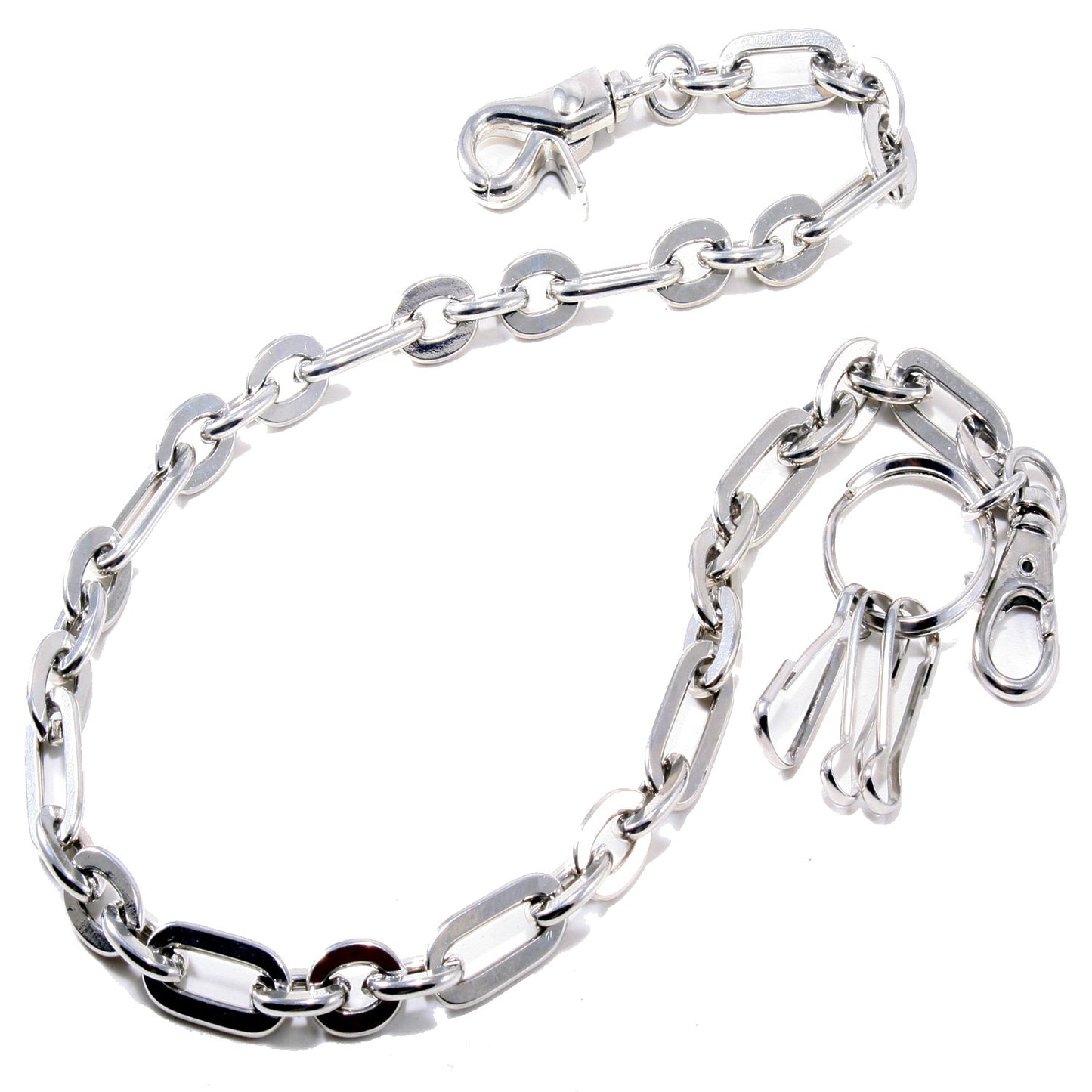 DK Durable Simple Basic Biker Trucker Key Jean Wallet Chain (22.5") SLV/BLK NCS65MLT