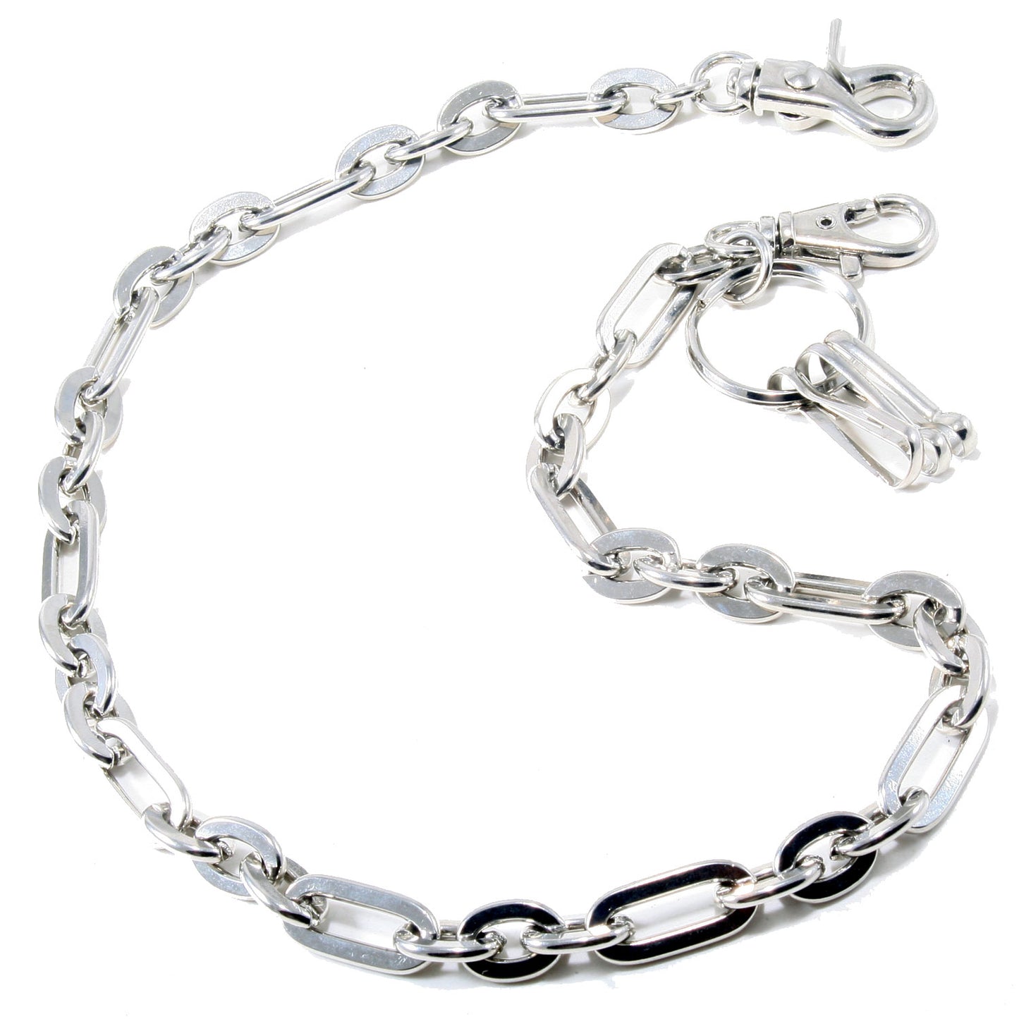 DK Durable Simple Basic Biker Trucker Key Jean Wallet Chain (22.5") SLV/BLK NCS65MLT