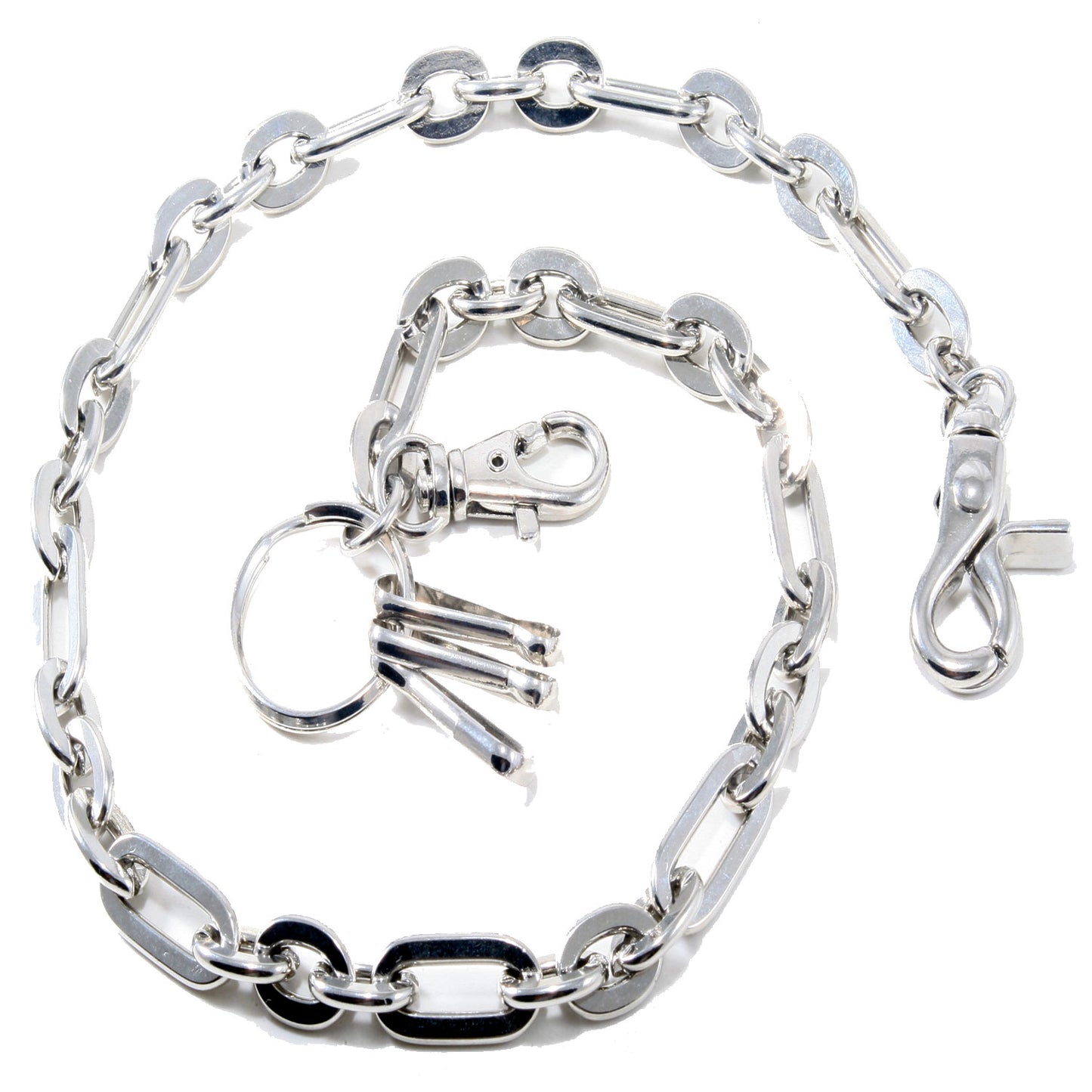 DK Durable Simple Basic Biker Trucker Key Jean Wallet Chain (22.5") SLV/BLK NCS65MLT