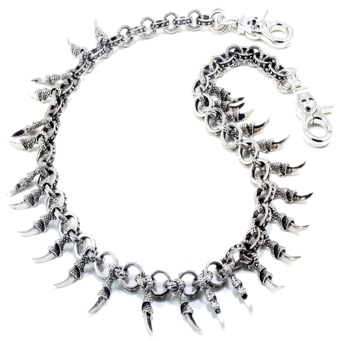 DK Claw Pendant Ring EMO Biker Trucker Key Jean Wallet Chain (28") SLV/BLK CS79MLT
