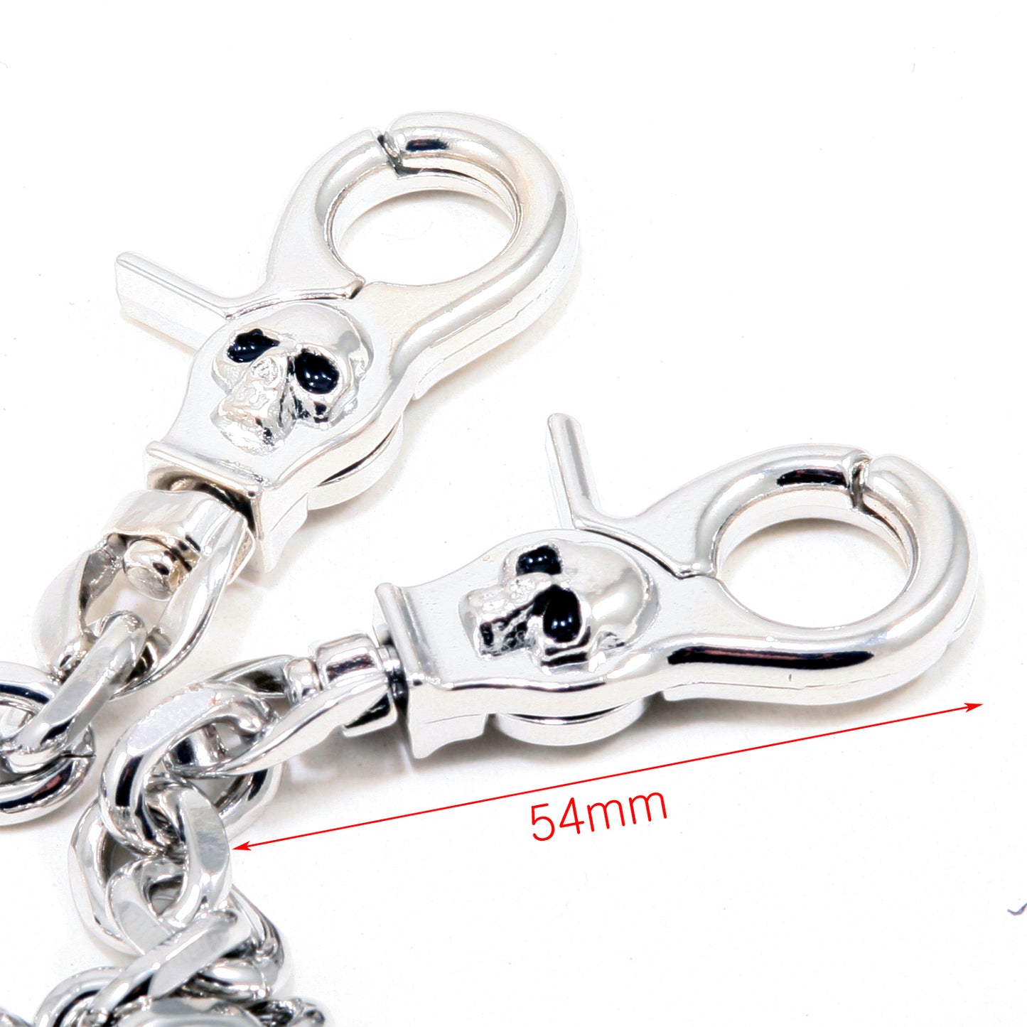 DK Multi Skull Connect EMO Biker Trucker Key Jean Wallet Chain CS80 (22/26.5") SLV BLK CS80MLT