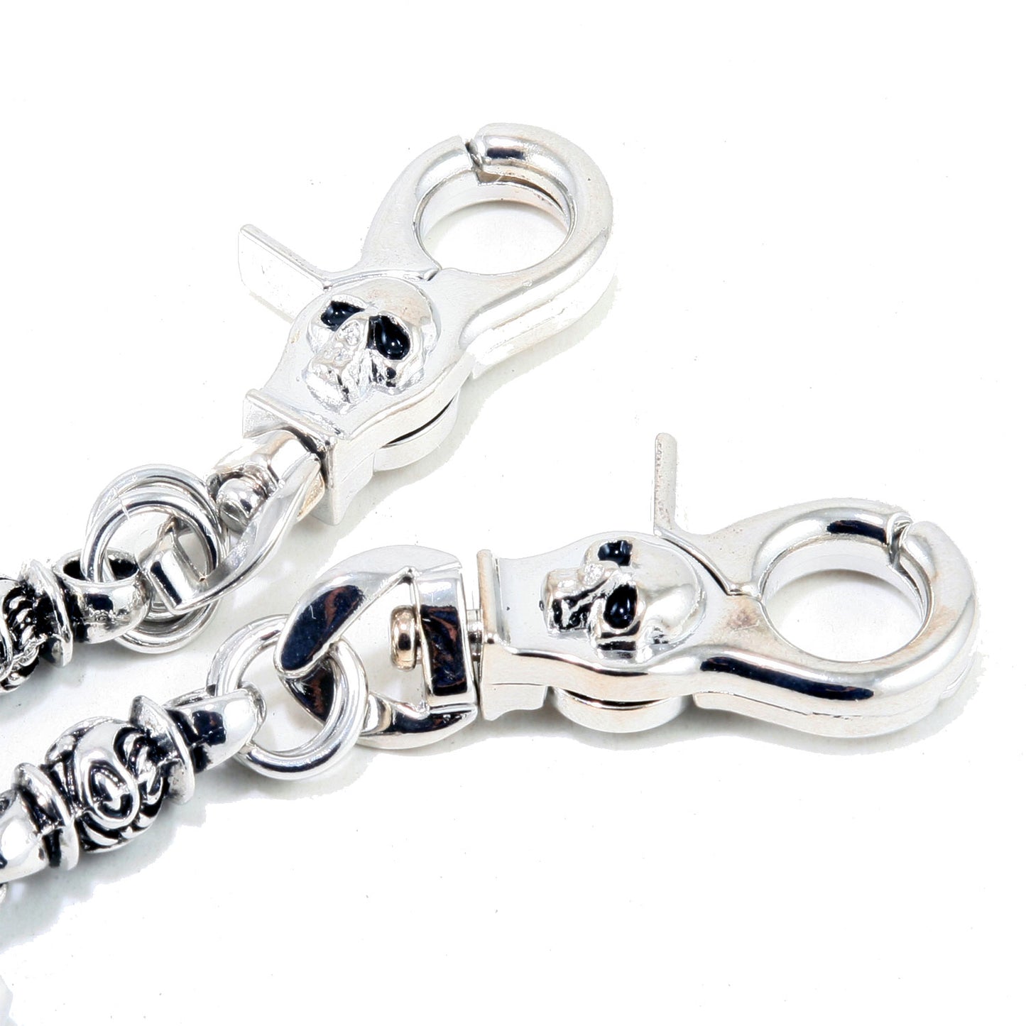 DK EMO Skull Connect Classic Biker Trucker Key Jean Wallet Chain (21/28.5") SLV/BLK NCS34