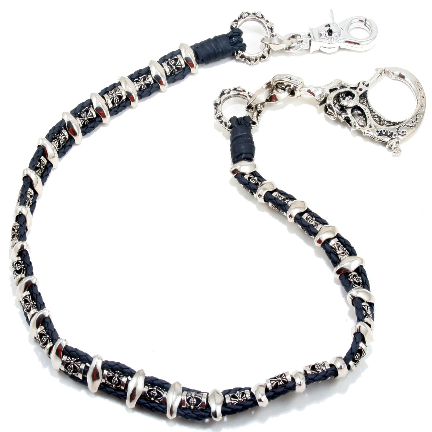Big Skull Hook Leather Biker Trucker Key Jean Wallet Chain (28") Black NCS50