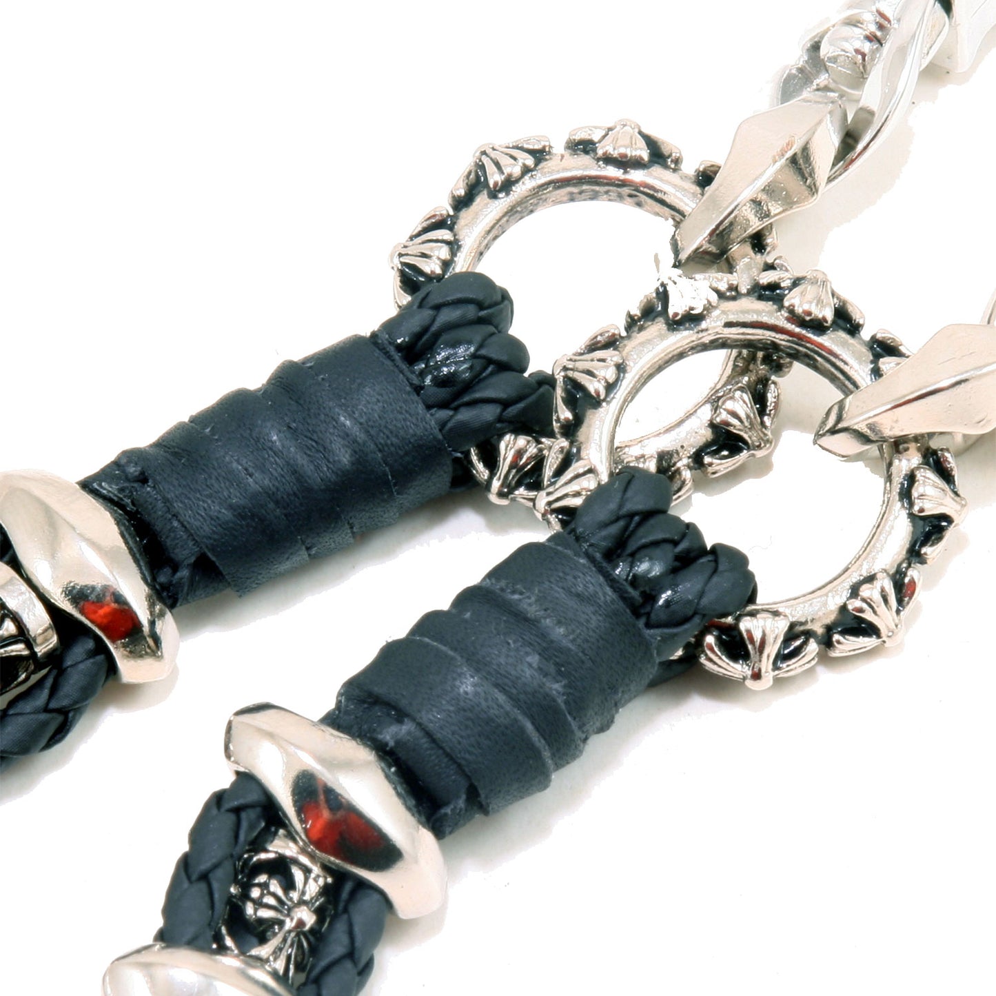 Big Skull Hook Leather Biker Trucker Key Jean Wallet Chain (28") Black NCS50