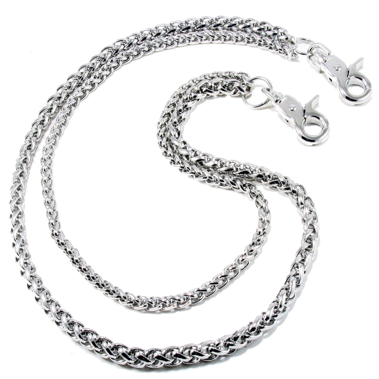 DK Double Roof Durable Basic Biker Trucker Key Jean Wallet Chain (24") SLV,BLK CS138MLT