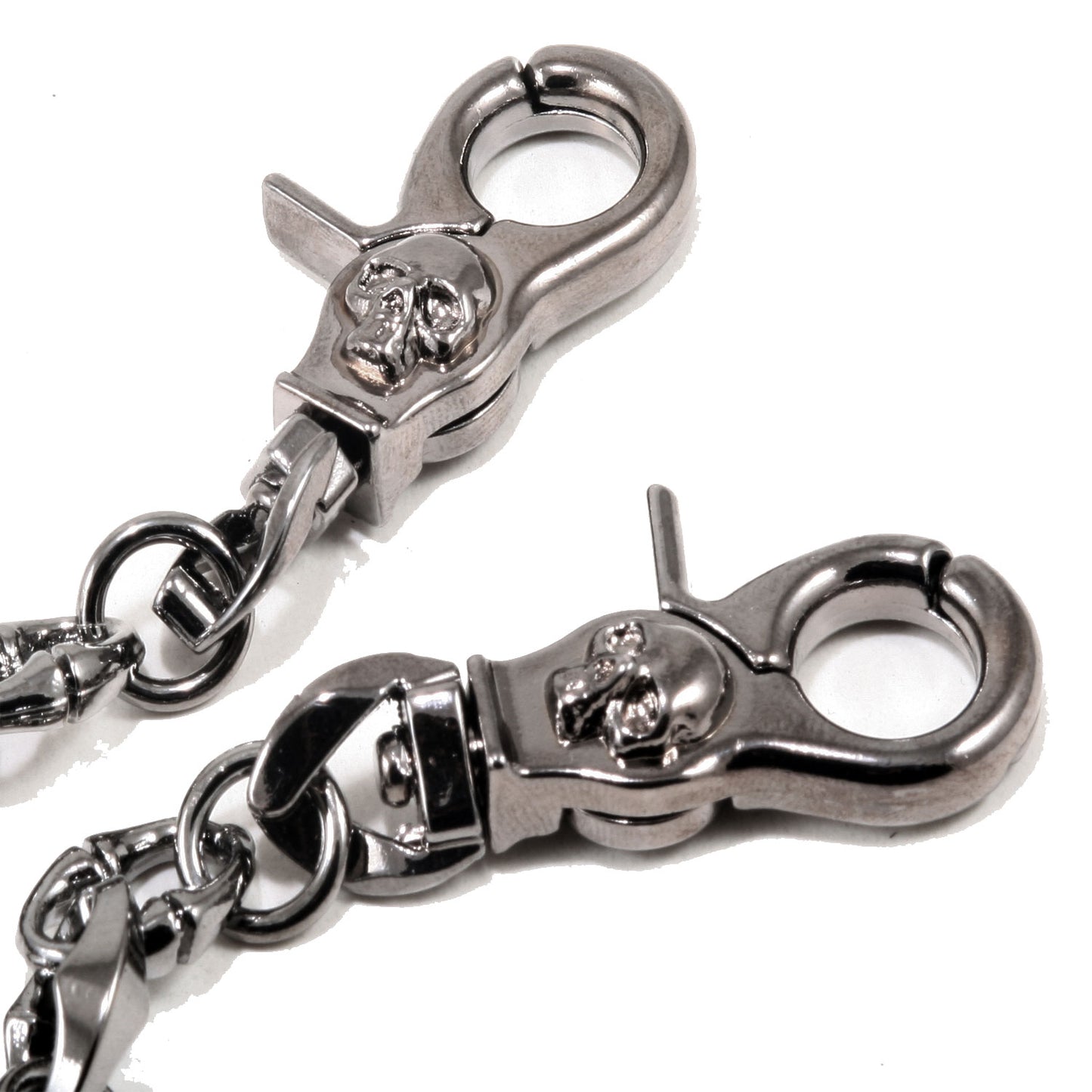 DK Skull Tongue Biker Trucker Keychain Key Jean Wallet Chain (22/27") SLV/BLK NCS74
