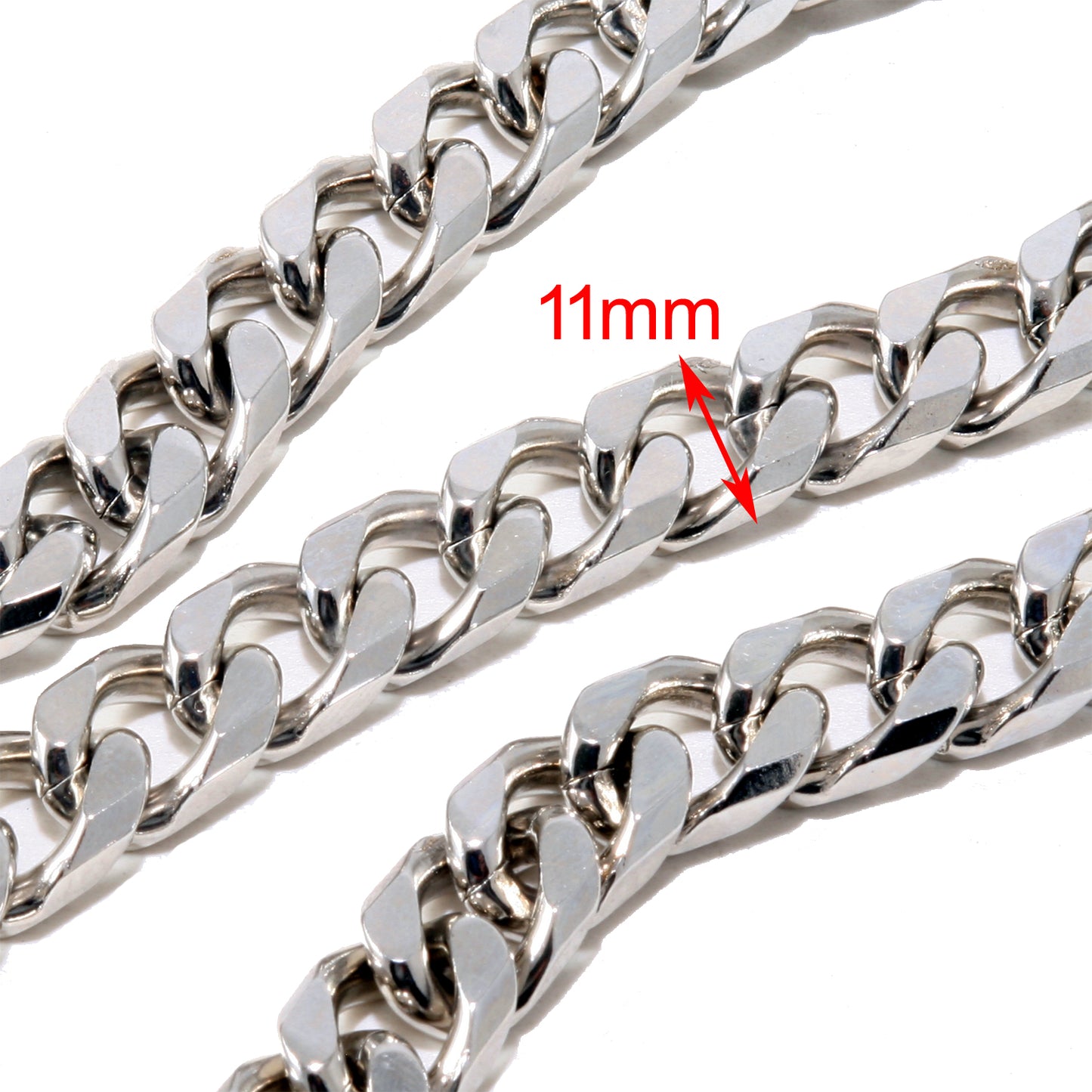 DK Strong Basic Leash Heavy Linked Jeans Wallet Key Chain (23"/20") Silver NCS92MLT